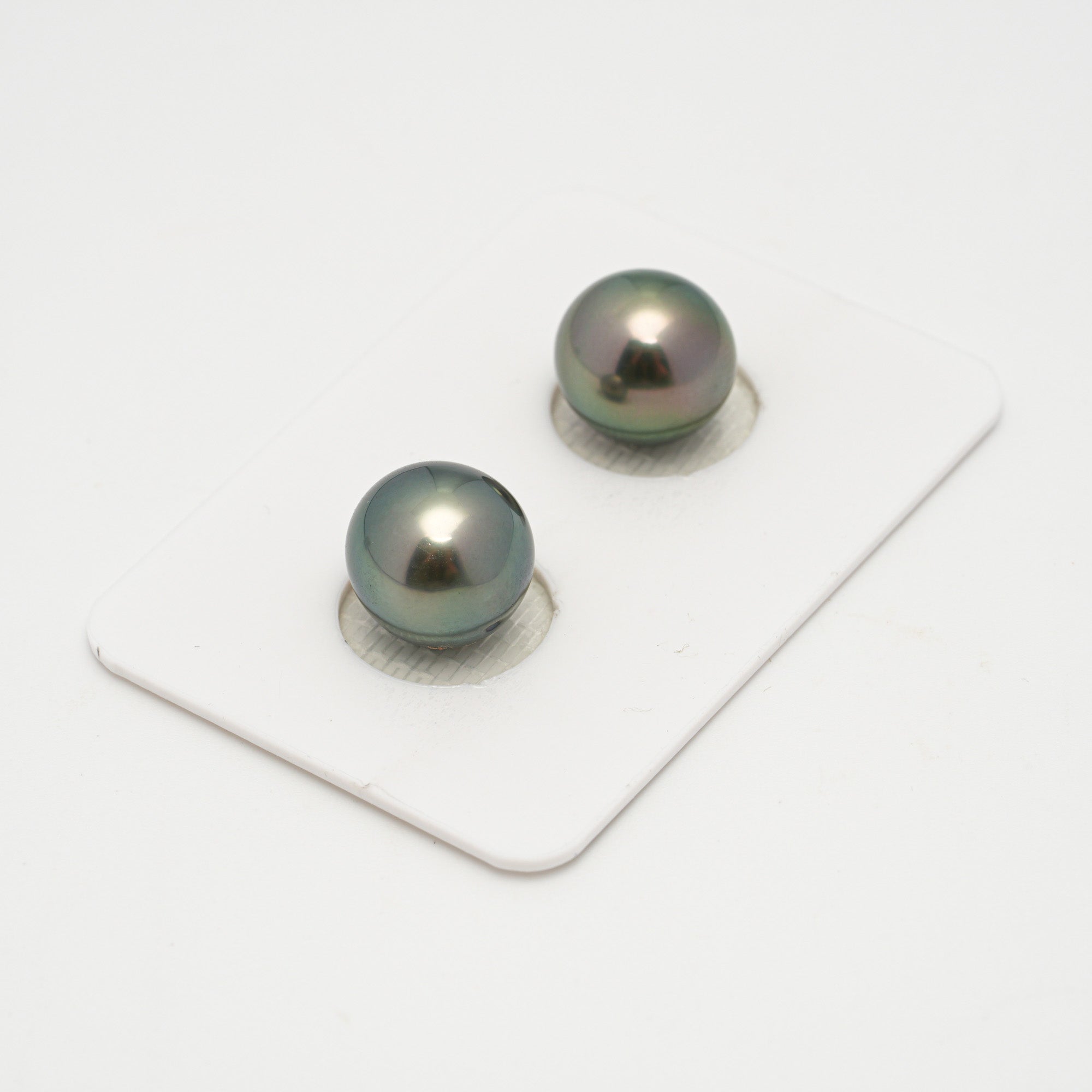 2pcs Peacock 10.3-10.5mm - NR AAA Quality Tahitian Pearl Earring Jewelry ER1629 OR11