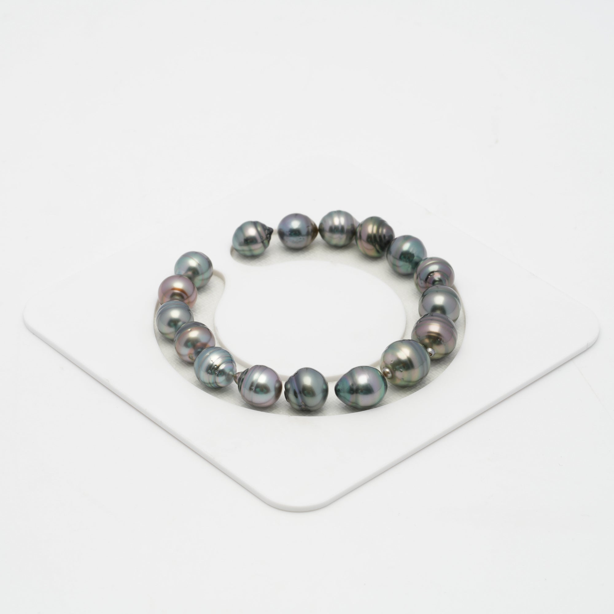 17pcs Multicolor 8-10mm - CL AAA/AA Quality Tahitian Pearl Bracelet BR2052 OR7