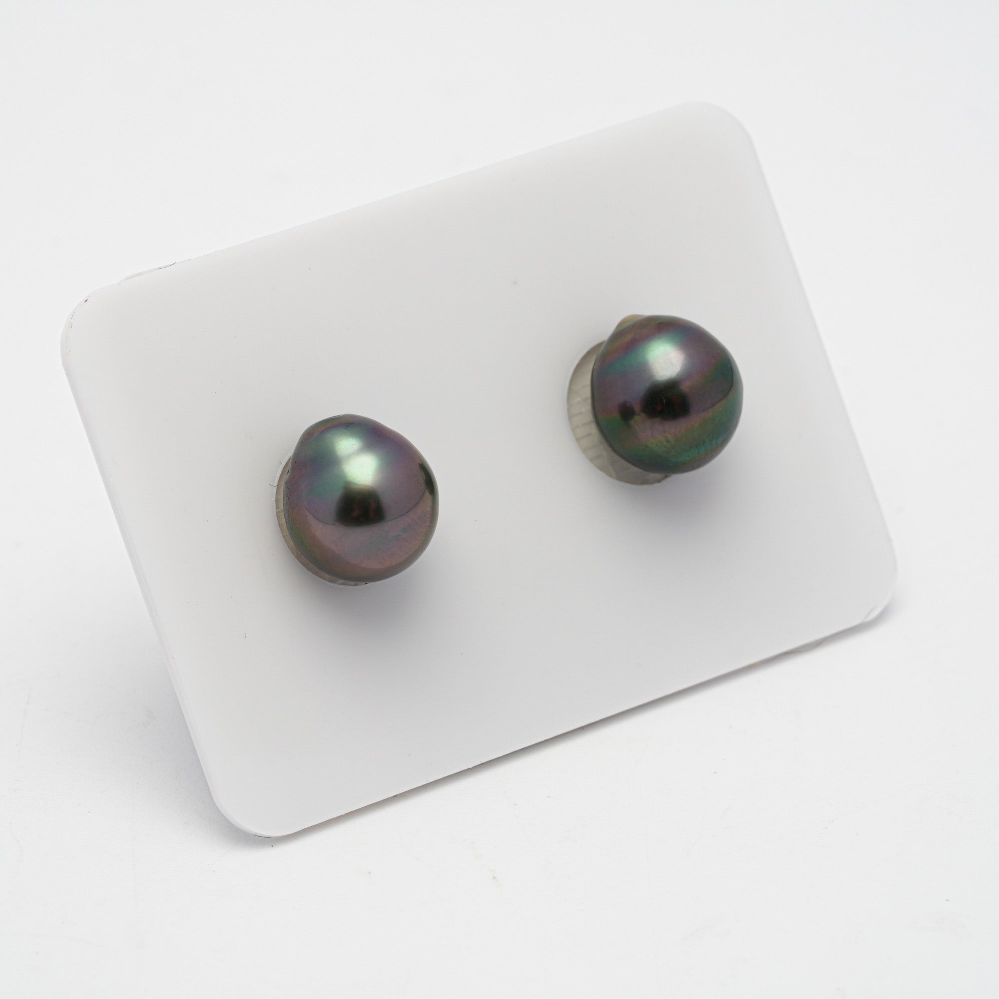 2pcs "High Luster" Purple 9.1-9.2mm - SB AAA/AA Quality Tahitian Pearl Pair ER1412 OR7