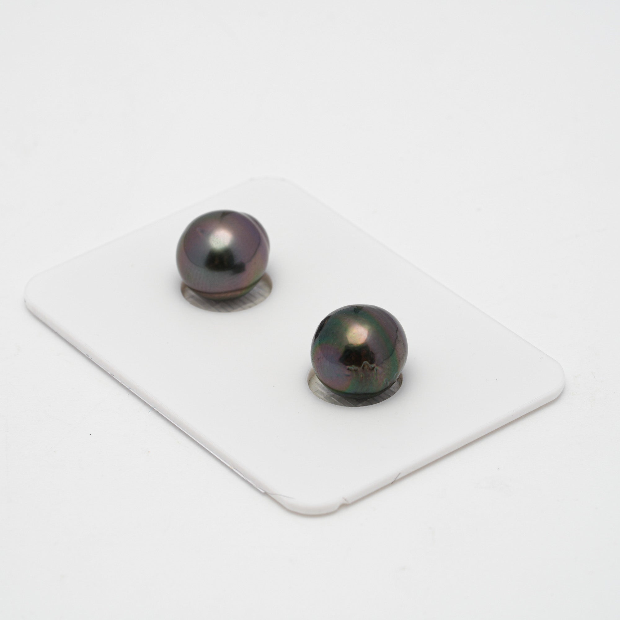 2pcs "High Luster" Purple 9.1-9.2mm - SB AAA/AA Quality Tahitian Pearl Pair ER1412 OR7