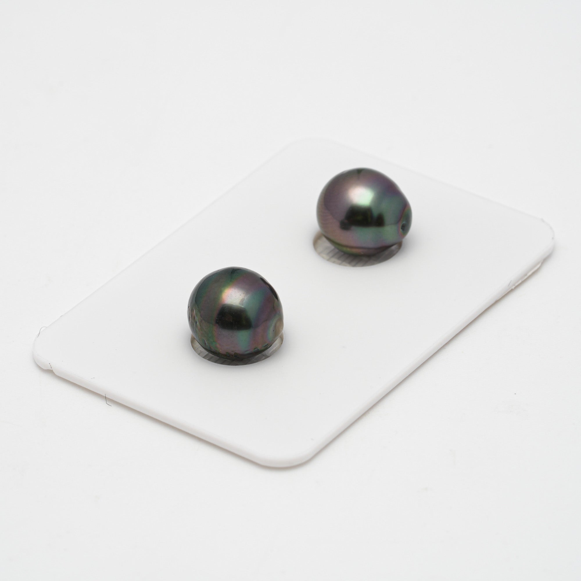 2pcs "High Luster" Purple 9.1-9.2mm - SB AAA/AA Quality Tahitian Pearl Pair ER1412 OR7