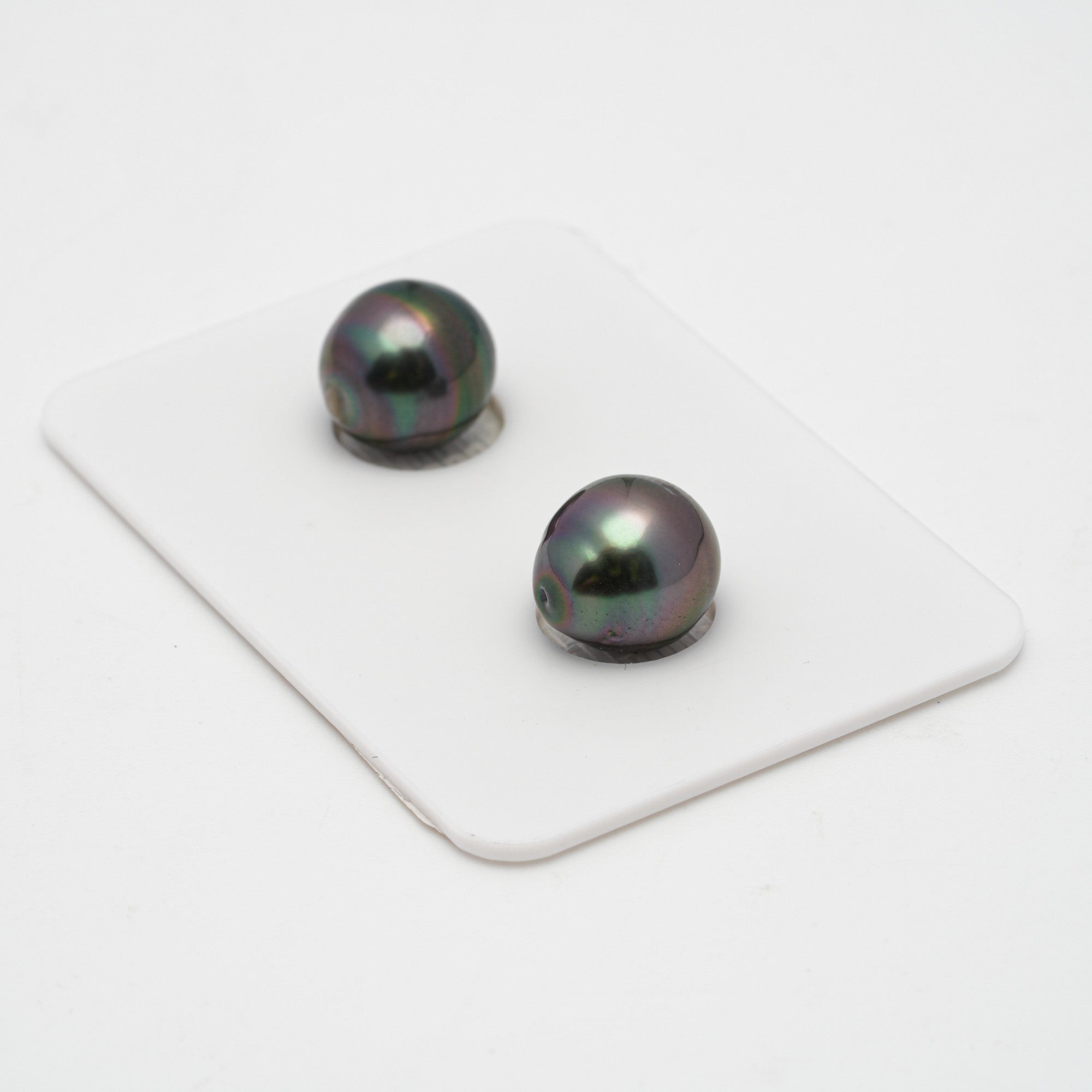 2pcs "High Luster" Purple 9.1-9.2mm - SB AAA/AA Quality Tahitian Pearl Pair ER1412 OR7