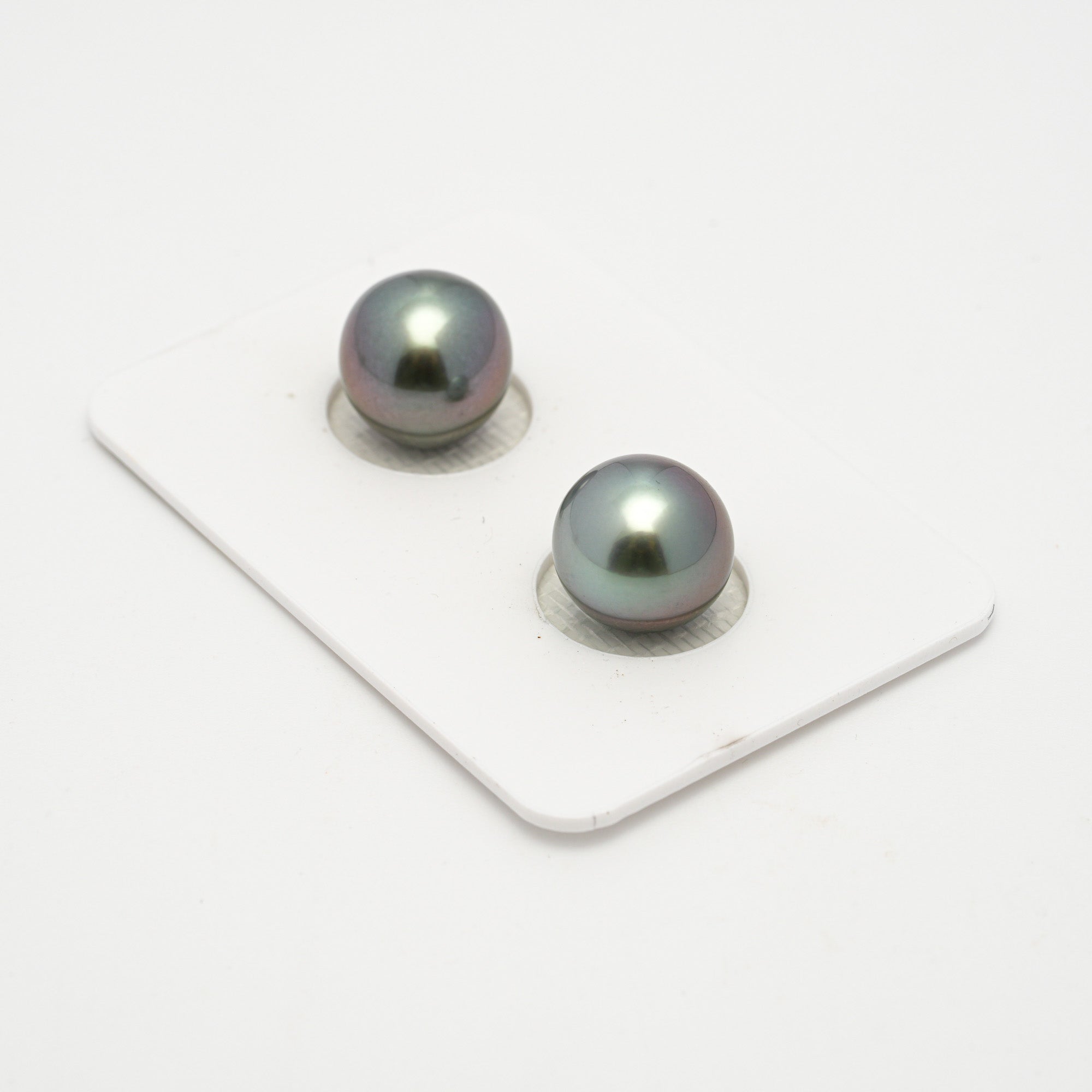 2pcs Aubergine 10.3-10.4mm - SR/NR AAA Quality Tahitian Pearl Earring Jewelry ER1645 OR11