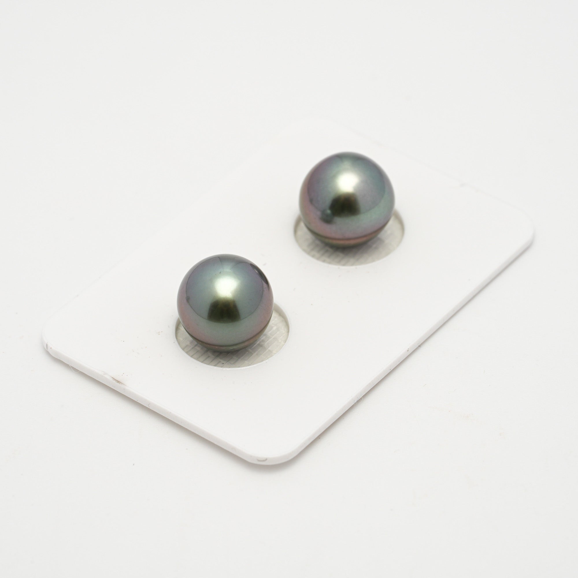 2pcs Aubergine 10.3-10.4mm - SR/NR AAA Quality Tahitian Pearl Earring Jewelry ER1645 OR11