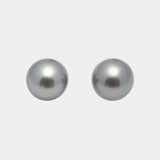 2pcs "Top Luster" Silver 13.1-13.2mm - RSR TOP Quality Tahitian Pearl Pair ER1450