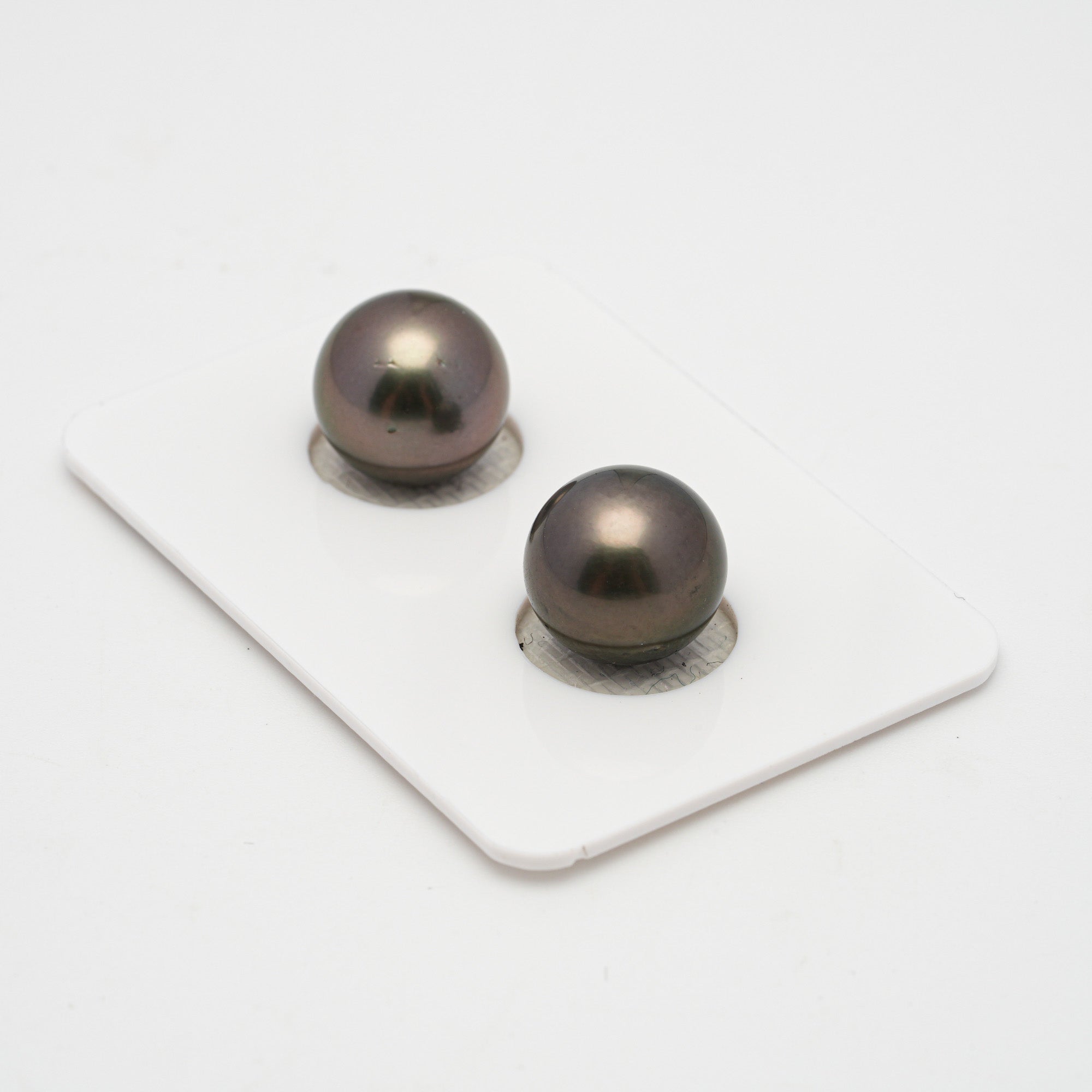 2pcs Dark 11.1-11.2mm - RSR AAA/AA Quality Tahitian Pearl Pair ER1506