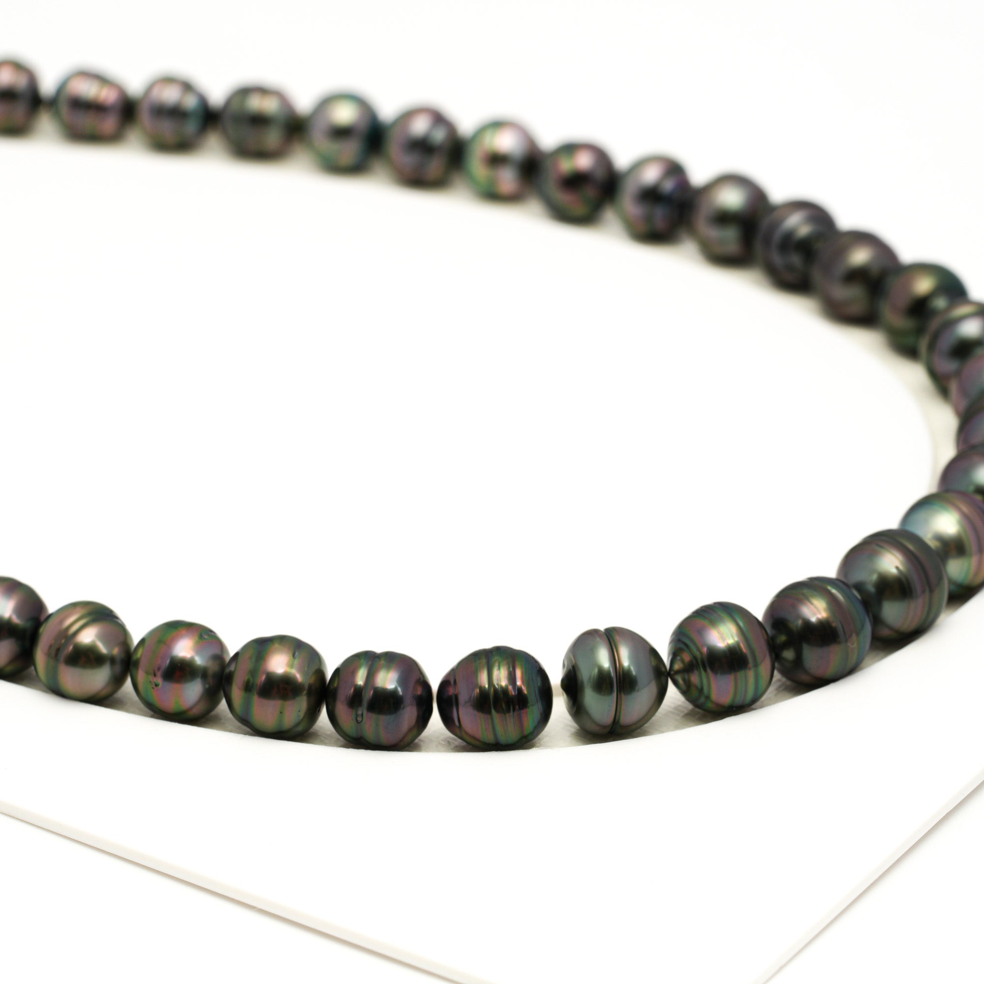44pcs Green Cherry 8-10mm - CL AAA Quality Tahitian Pearl Necklace NL1740 TH5