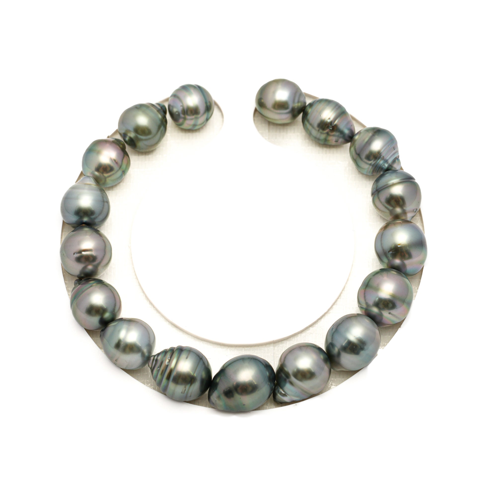 17pcs Light Green 9-10mm - CL/SB AAA/AA Quality Tahitian Pearl Bracelet BR2358 TH5