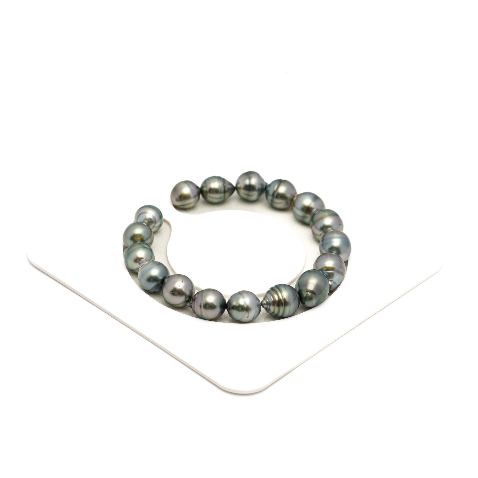 17pcs Light Green 9-10mm - CL/SB AAA/AA Quality Tahitian Pearl Bracelet BR2358 TH5