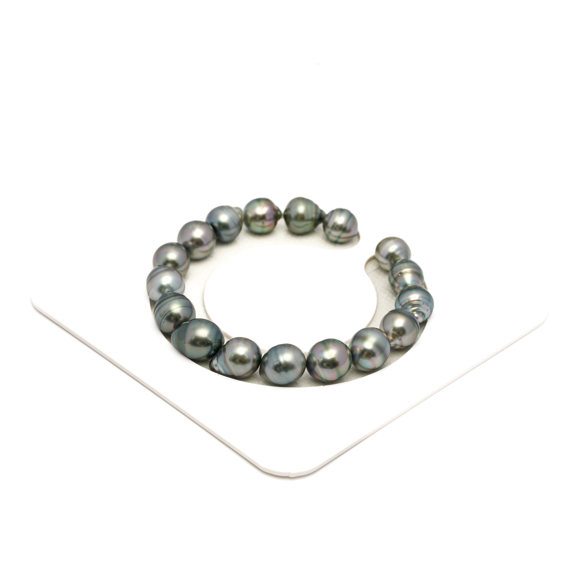 17pcs Light Green 9-10mm - CL/SB AAA/AA Quality Tahitian Pearl Bracelet BR2358 TH5