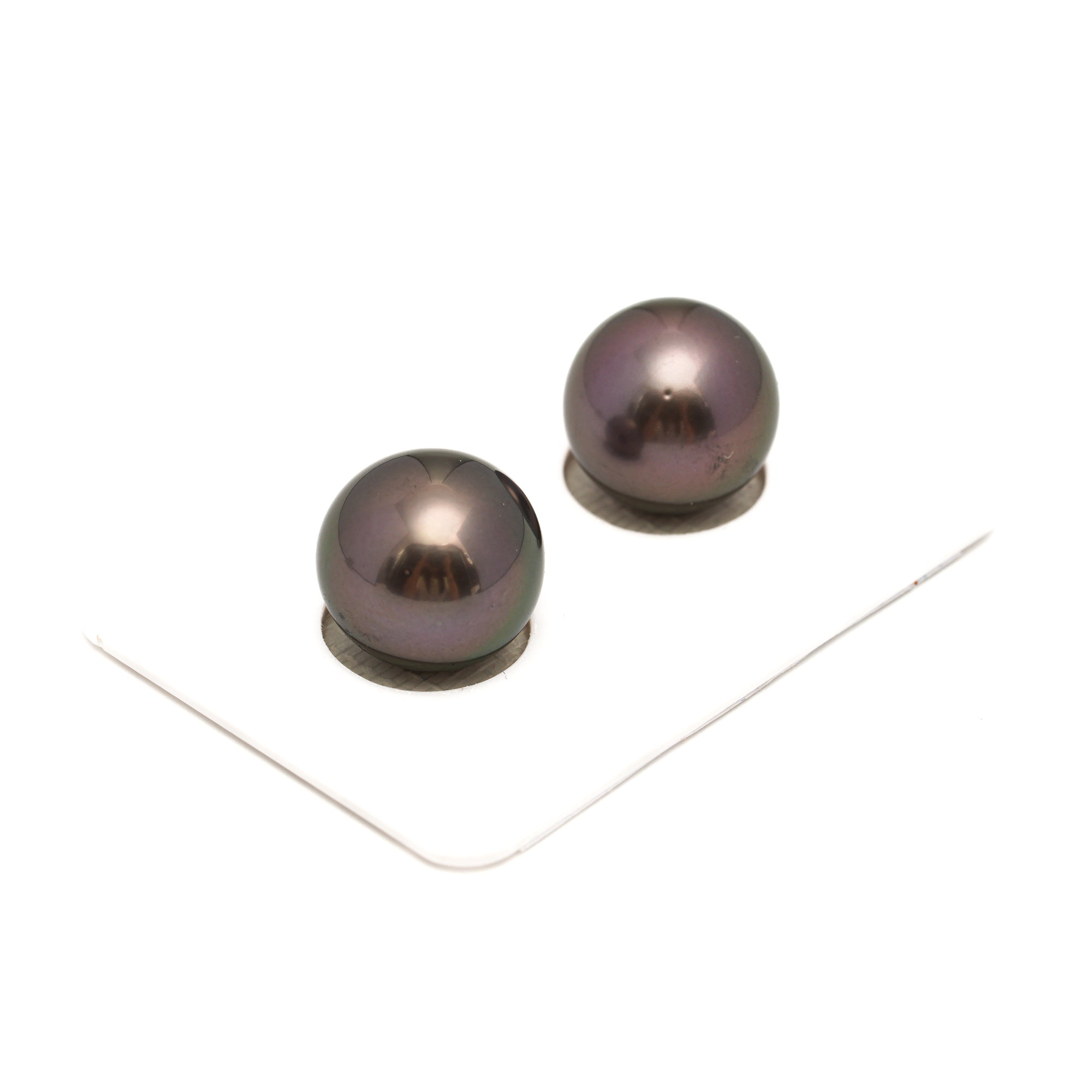 2pcs "High Luster" Cherry 13-13.2mm - RSR AAA Quality Tahitian Pearl Pair ER1849 ORX1