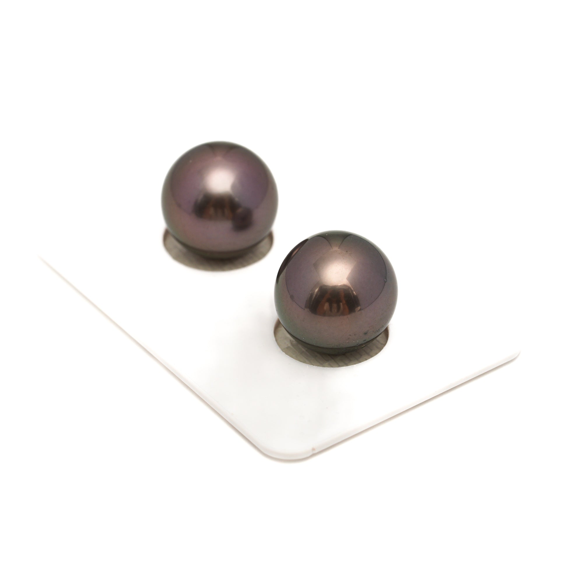 2pcs "High Luster" Cherry 13-13.2mm - RSR AAA Quality Tahitian Pearl Pair ER1849 ORX1