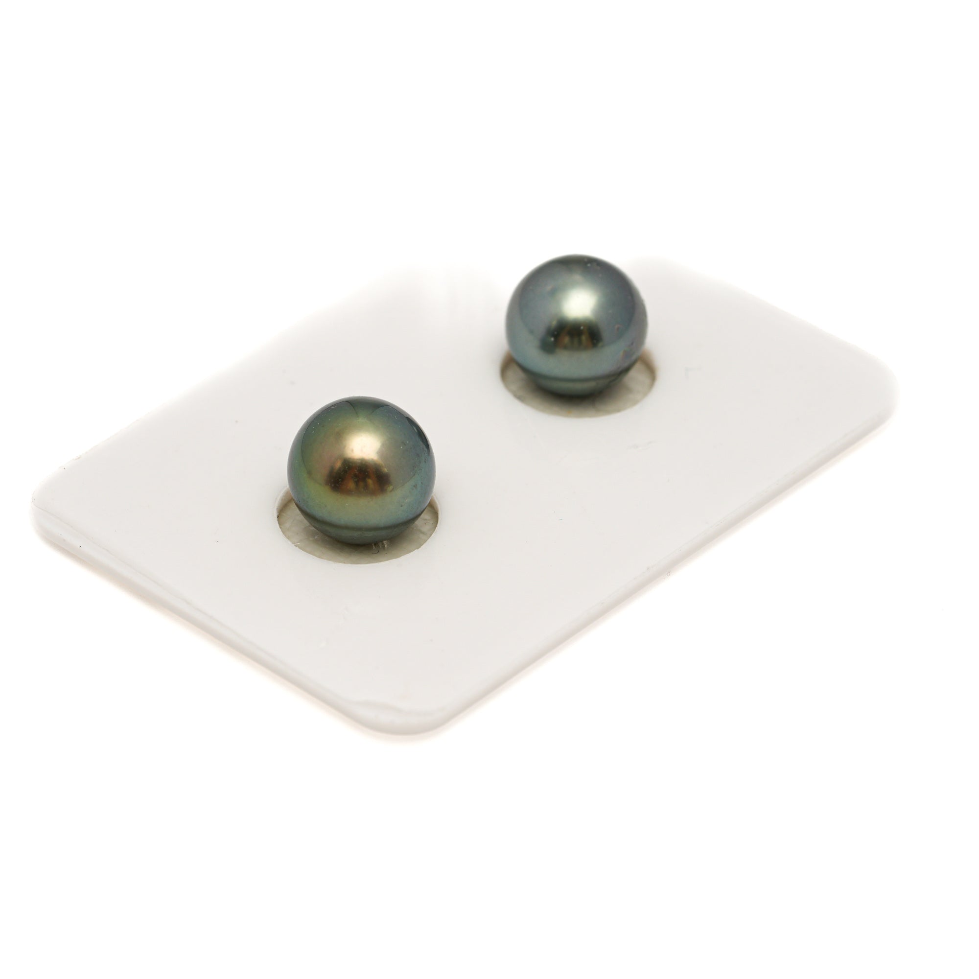 2pcs Multicolor 9.3-9.4mm - RSR AA Quality Tahitian Pearl Pair ER1839 OR13