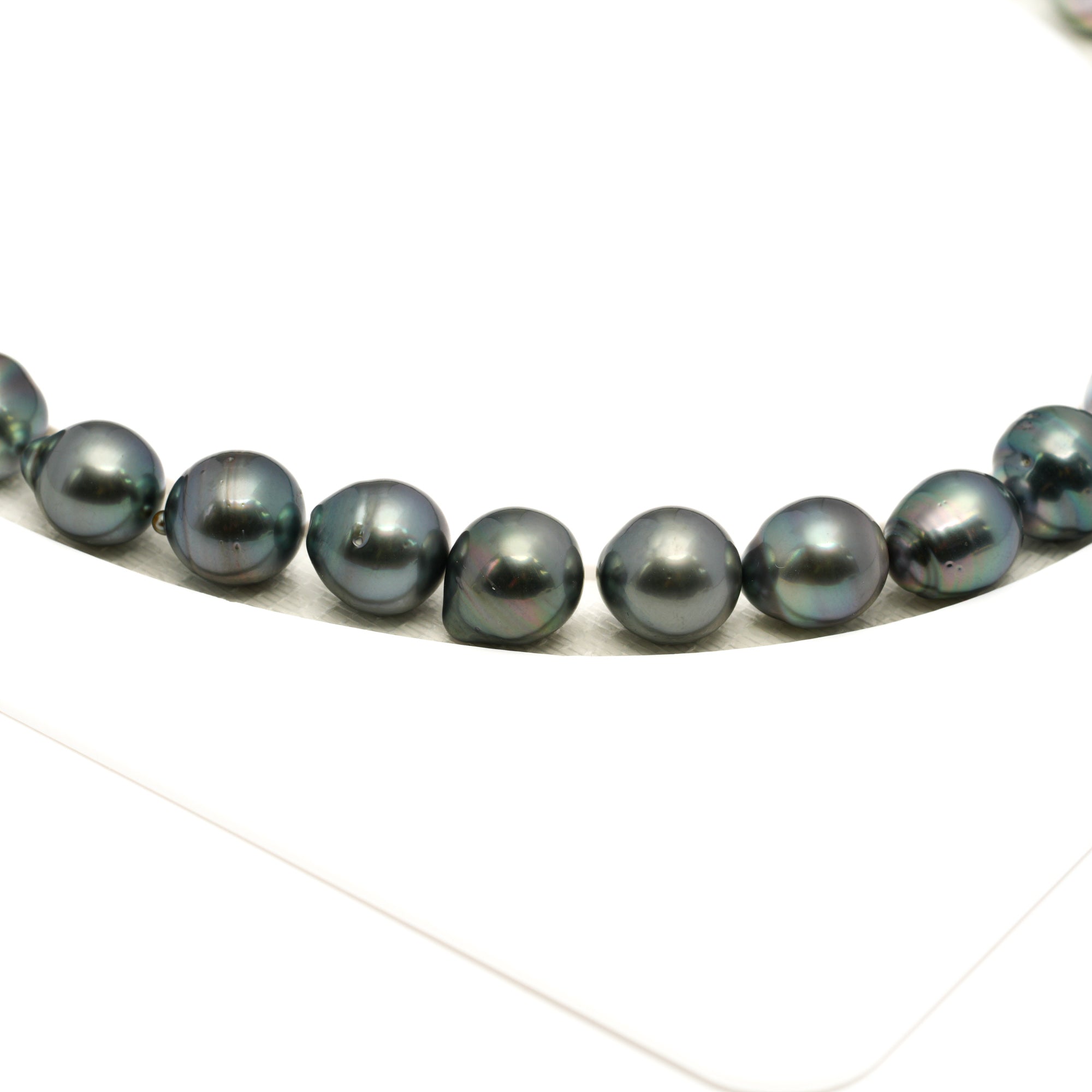 41pcs Light Green 8-10mm - SB AAA/AA Quality Tahitian Pearl Necklace NL1772 LP1