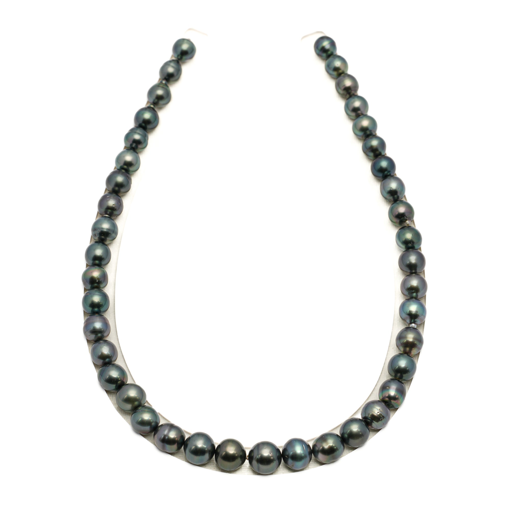 41pcs Dark Green 8-11mm - CL/SB AAA/AA Quality Tahitian Pearl Necklace NL1774 LP1