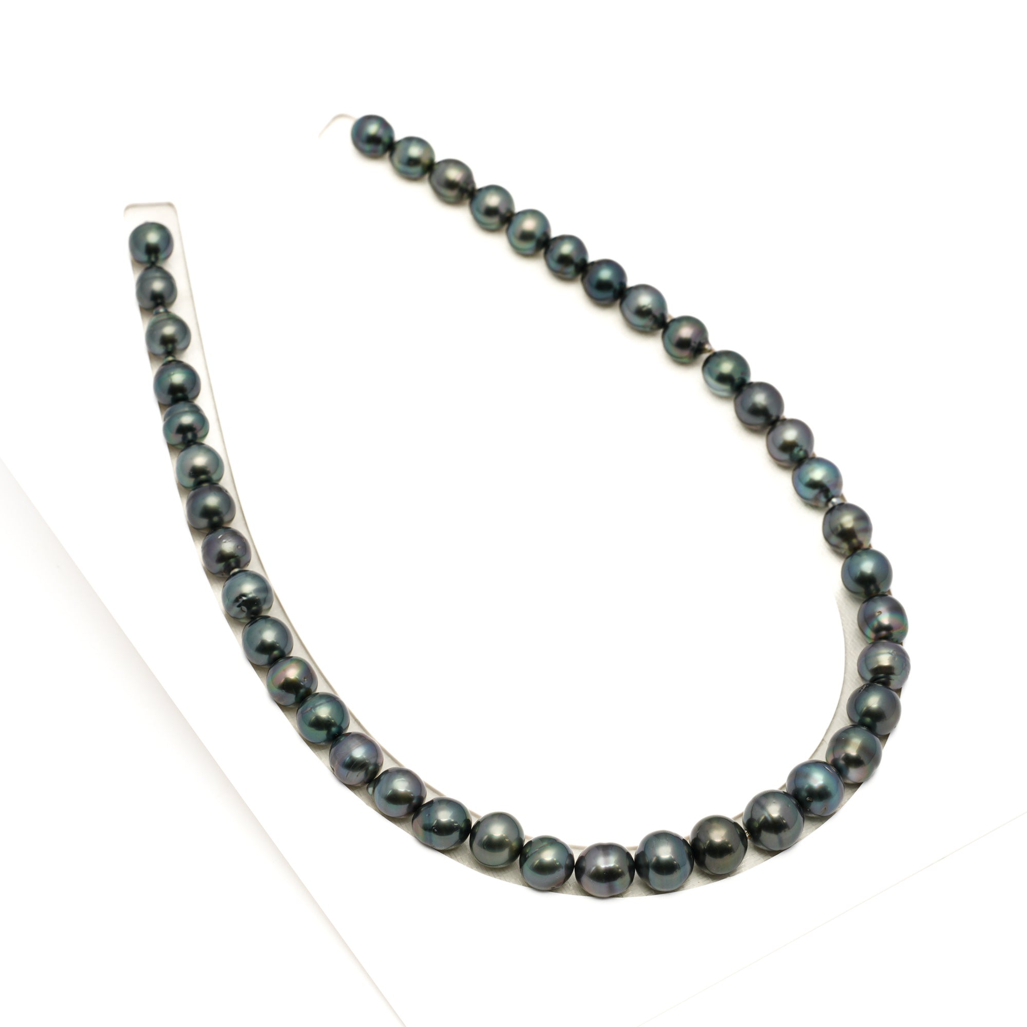 41pcs Dark Green 8-11mm - CL/SB AAA/AA Quality Tahitian Pearl Necklace NL1774 LP1