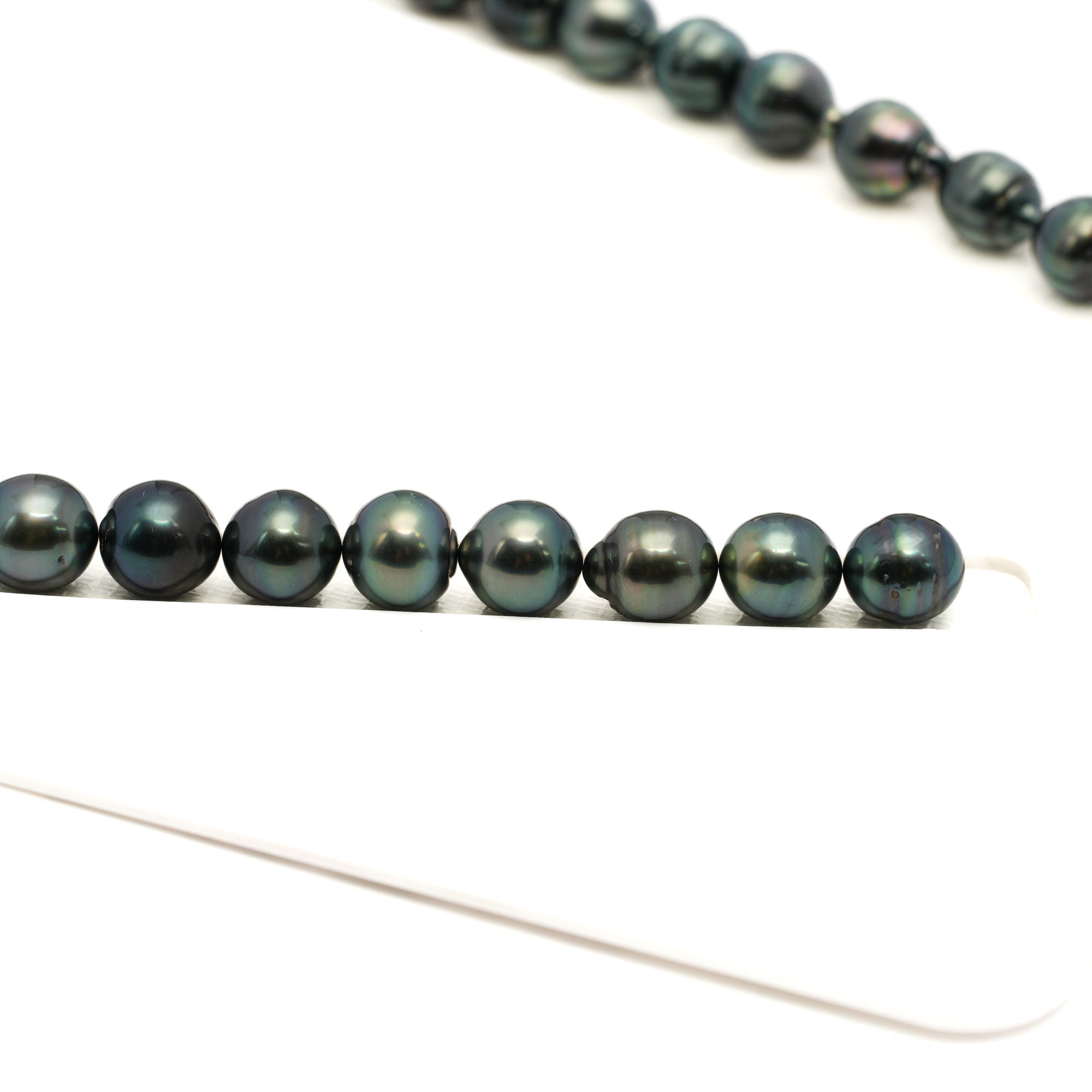 41pcs Dark Green 8-11mm - CL/SB AAA/AA Quality Tahitian Pearl Necklace NL1774 LP1