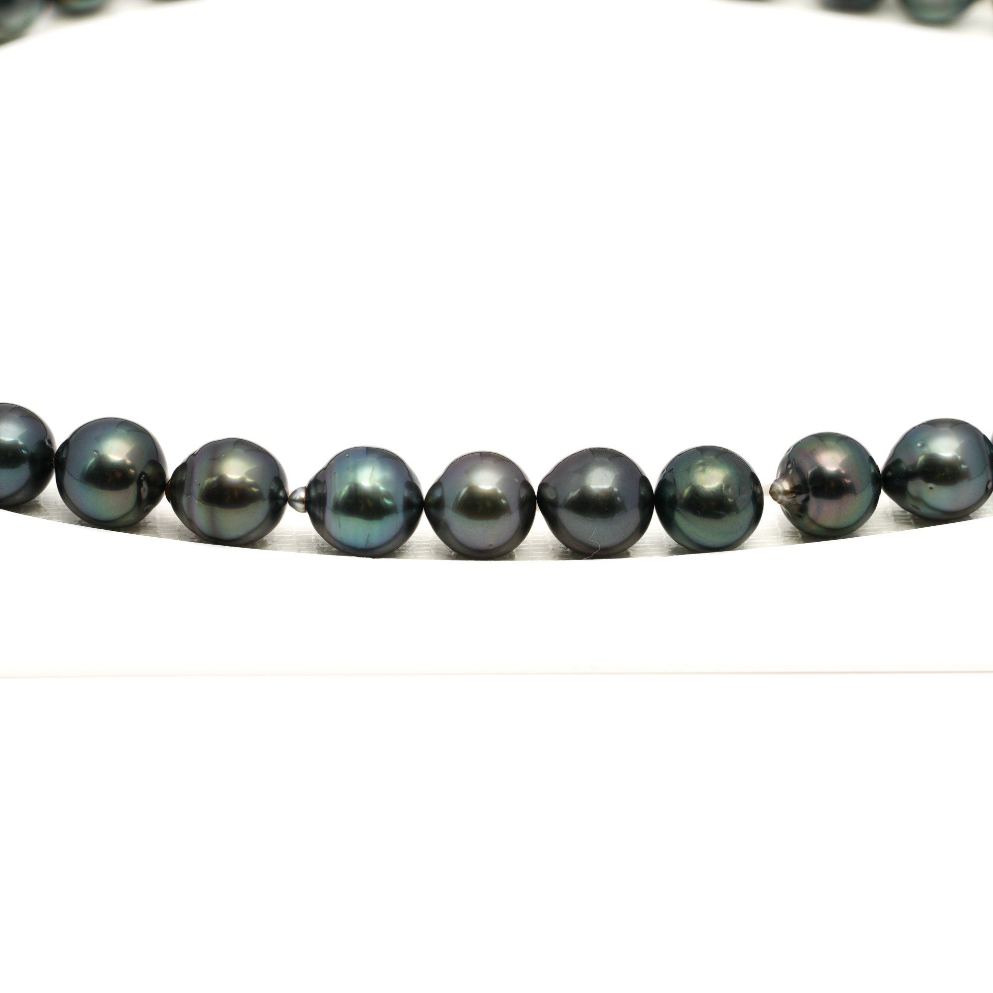 41pcs Dark Green 8-11mm - CL/SB AAA/AA Quality Tahitian Pearl Necklace NL1774 LP1