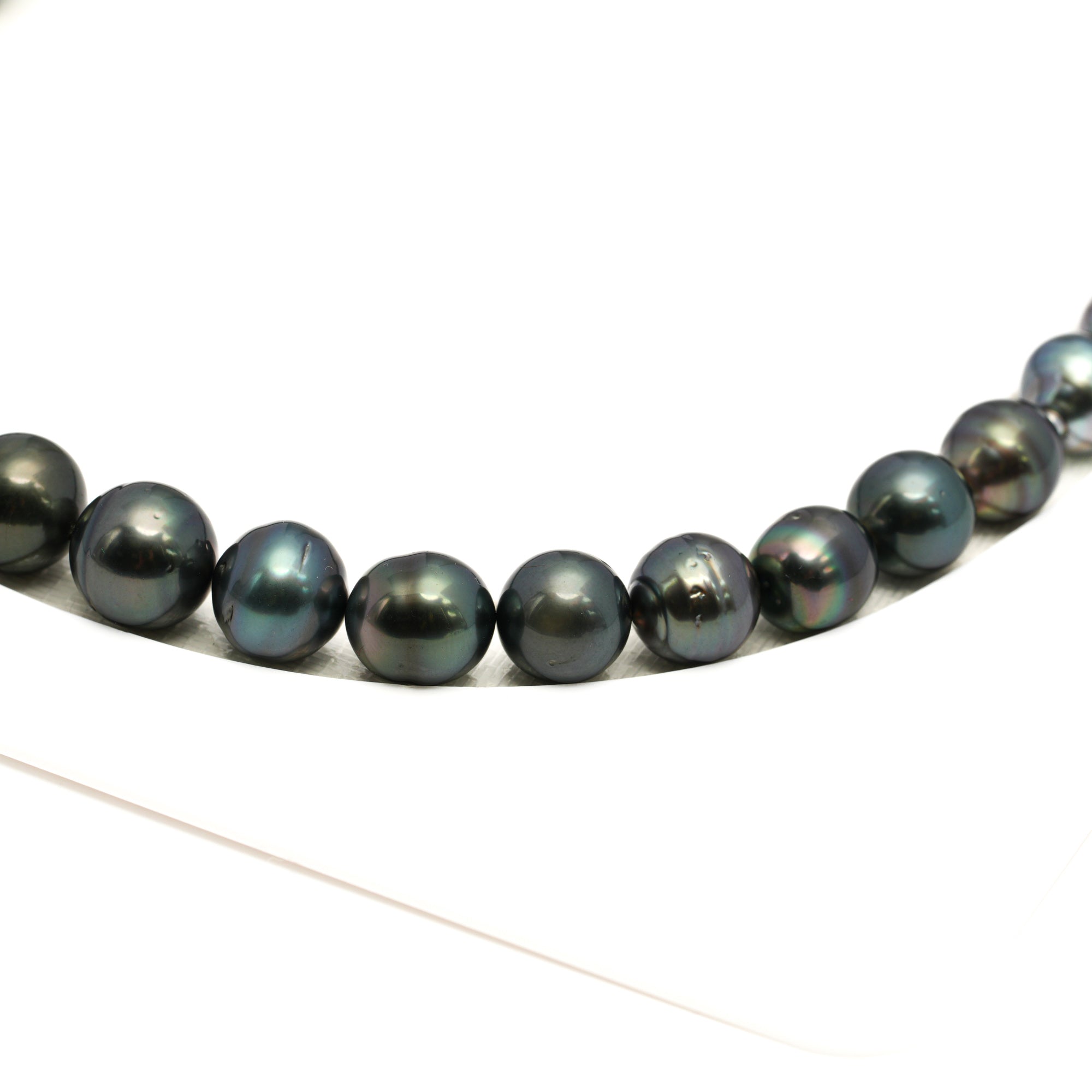 41pcs Dark Green 8-11mm - CL/SB AAA/AA Quality Tahitian Pearl Necklace NL1774 LP1