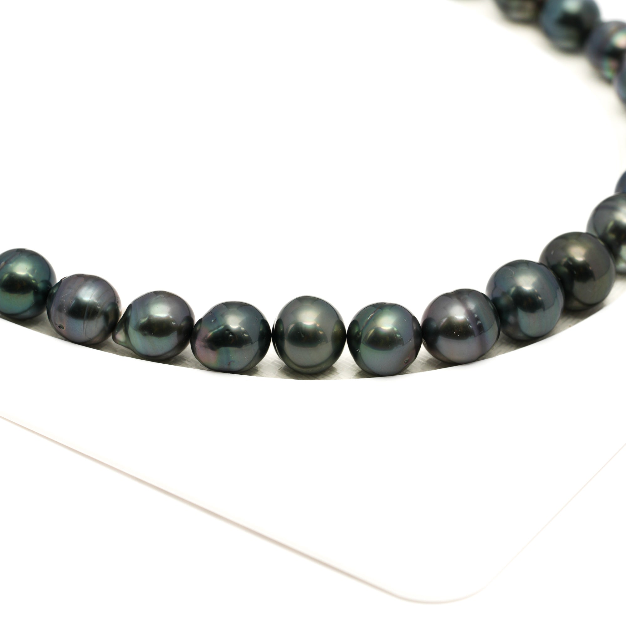 41pcs Dark Green 8-11mm - CL/SB AAA/AA Quality Tahitian Pearl Necklace NL1774 LP1
