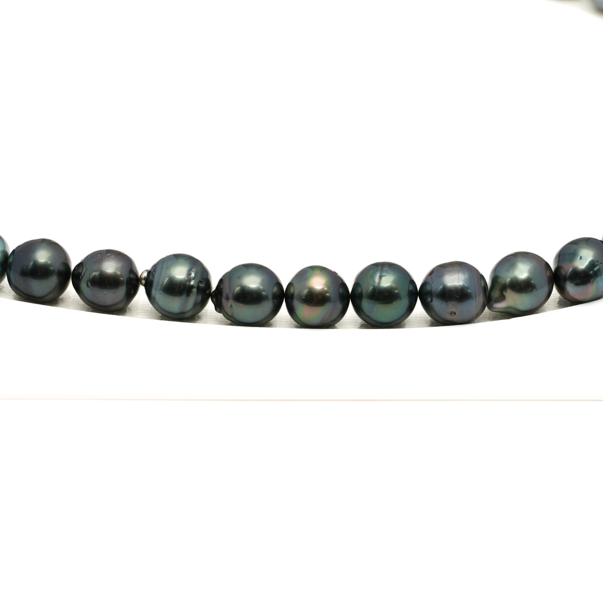 41pcs Dark Green 8-11mm - CL/SB AAA/AA Quality Tahitian Pearl Necklace NL1774 LP1