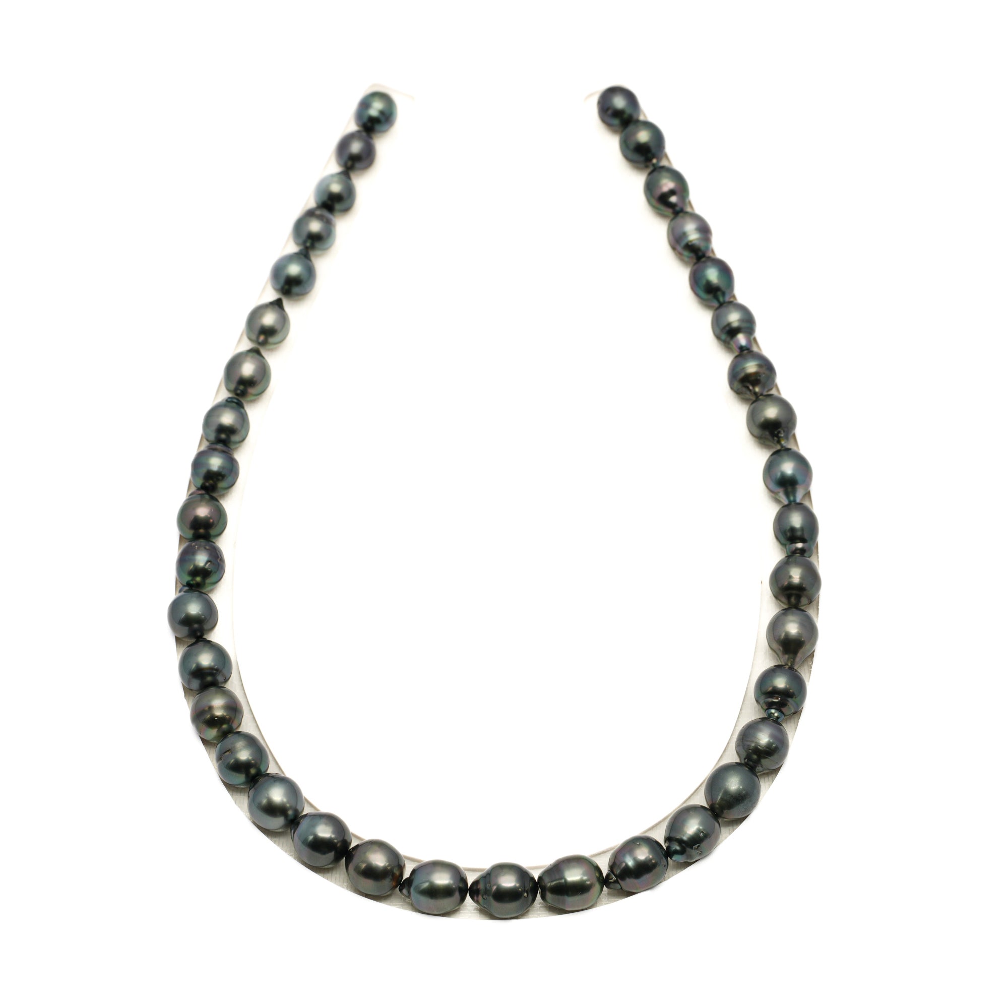 38pcs Dark 8-10mm - CL/SB AAA/AA Quality Tahitian Pearl Necklace NL1775 LP1