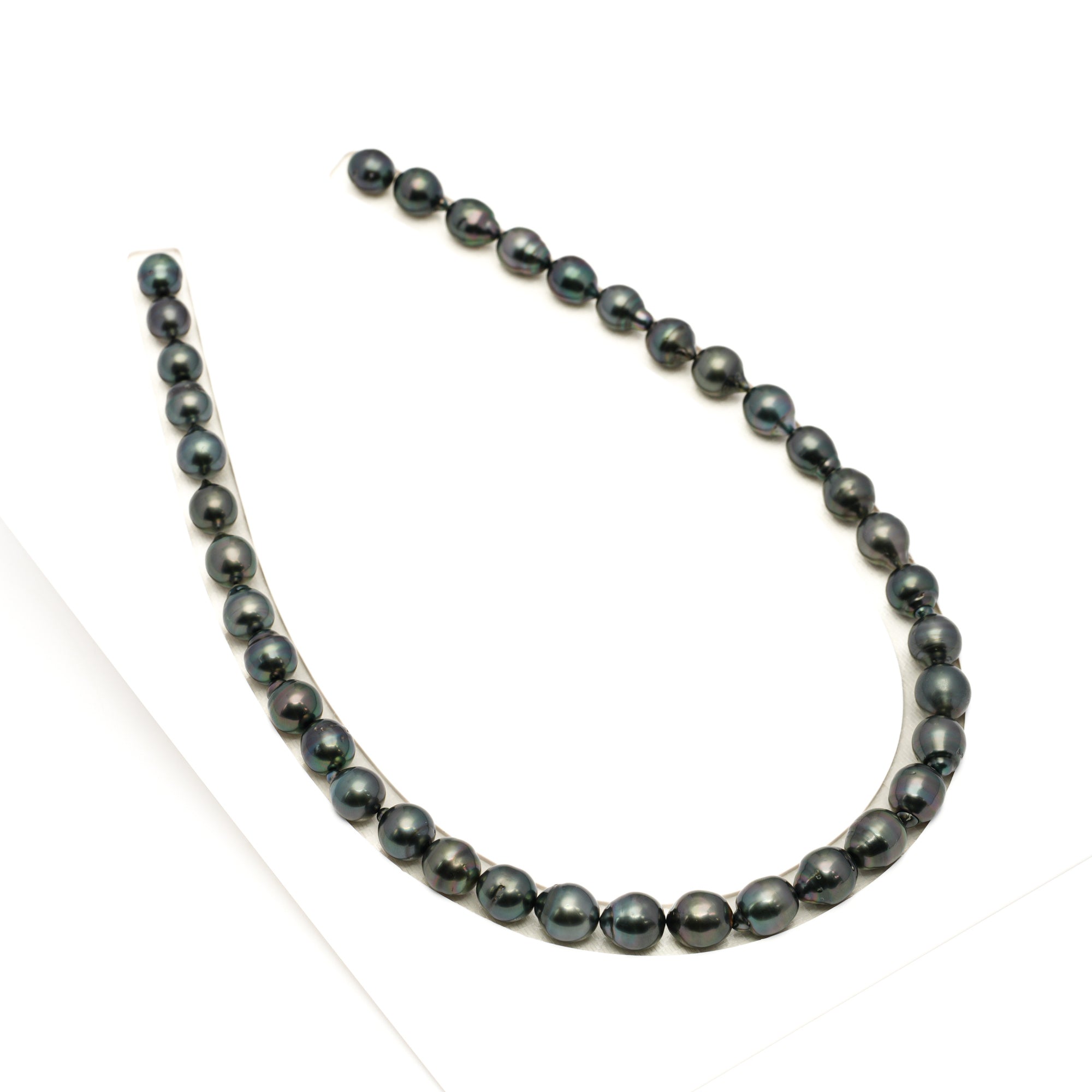 38pcs Dark 8-10mm - CL/SB AAA/AA Quality Tahitian Pearl Necklace NL1775 LP1