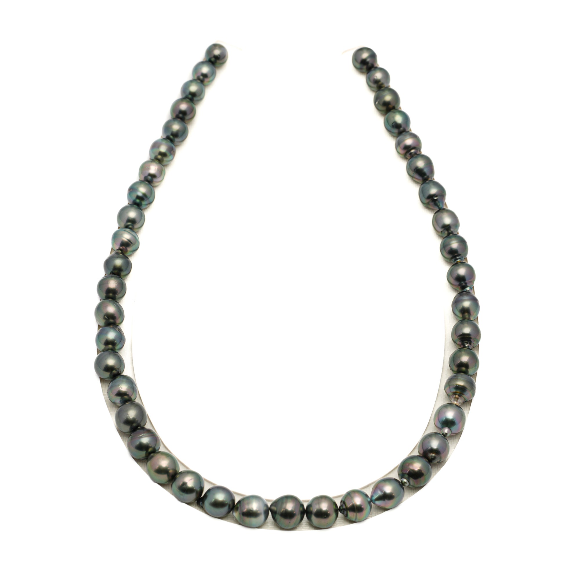 43pcs Green 8-10mm - CL/SB AAA/AA Quality Tahitian Pearl Necklace NL1776 LP1