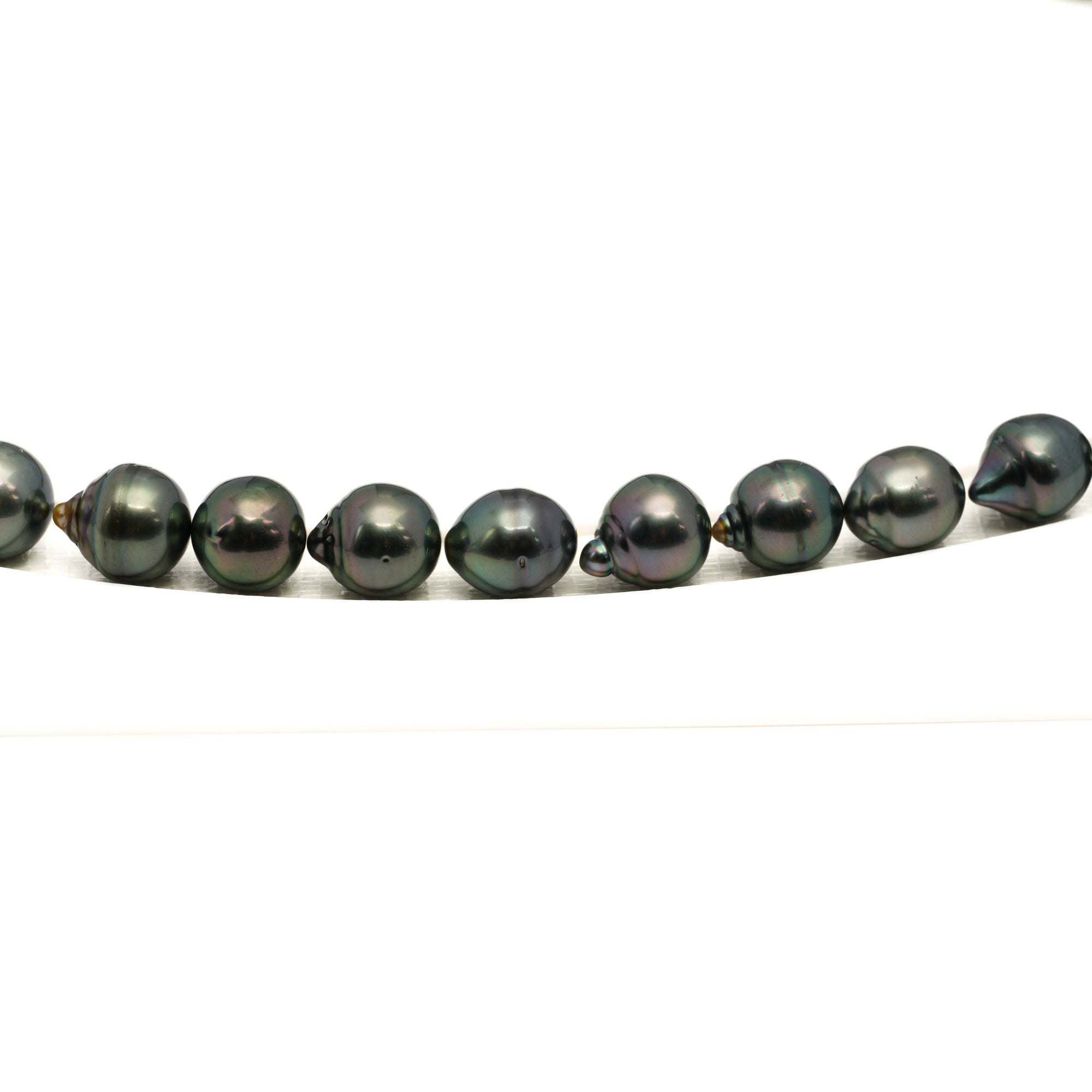 43pcs Green 8-10mm - CL/SB AAA/AA Quality Tahitian Pearl Necklace NL1776 LP1