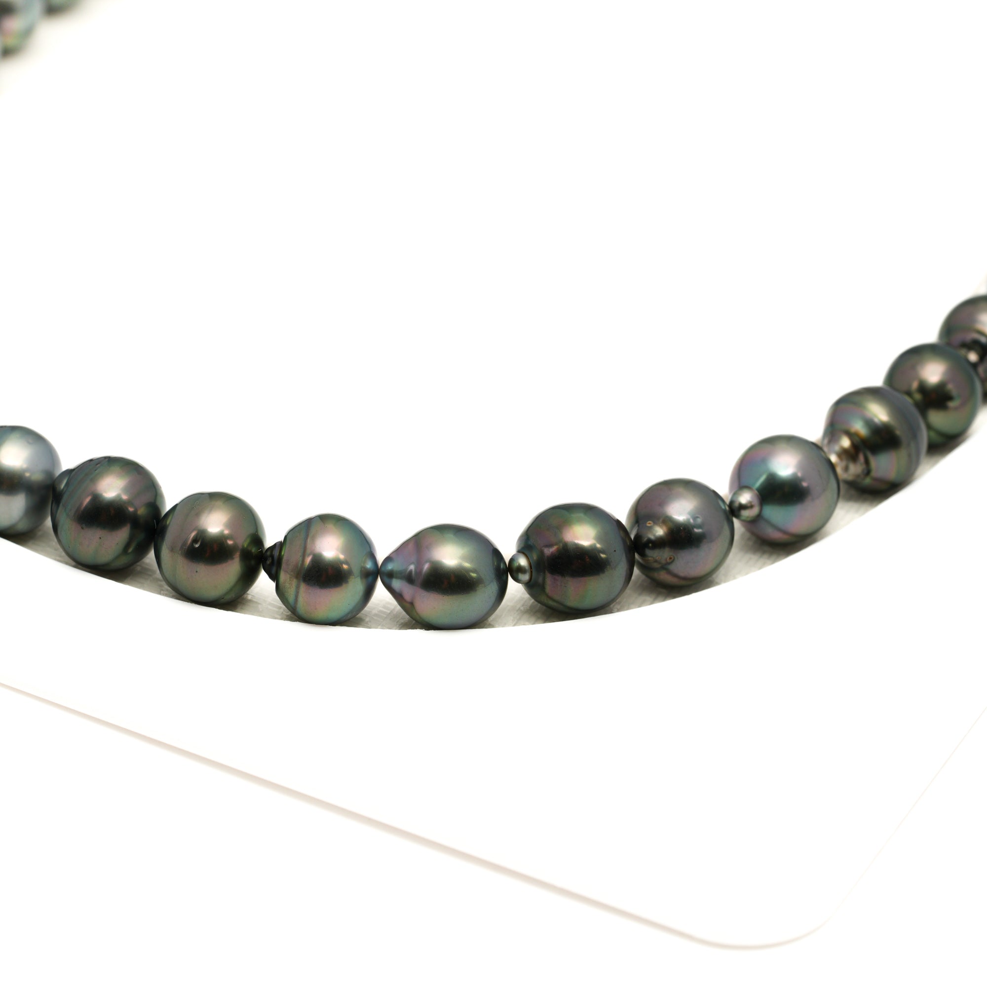 43pcs Green 8-10mm - CL/SB AAA/AA Quality Tahitian Pearl Necklace NL1776 LP1