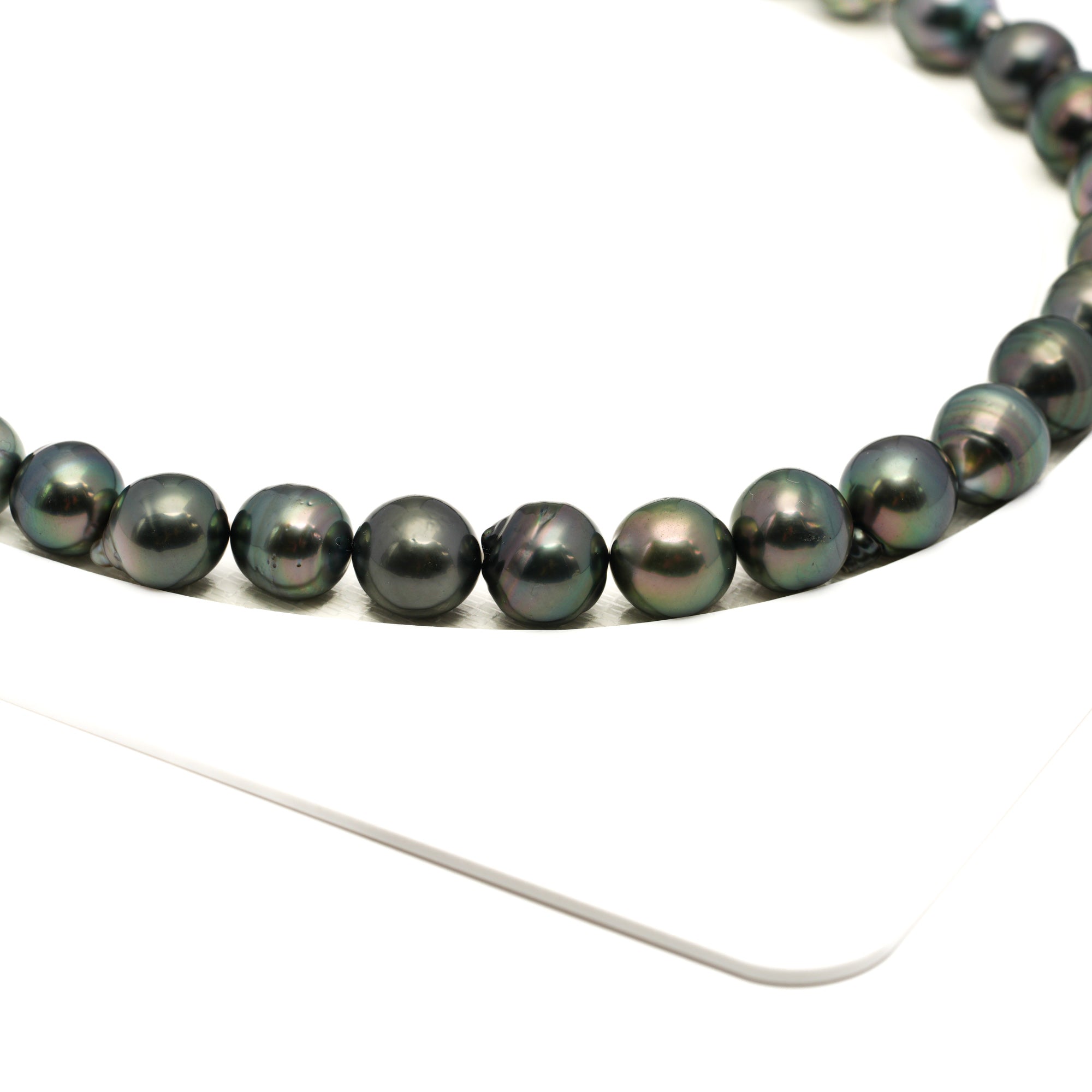 43pcs Green 8-10mm - CL/SB AAA/AA Quality Tahitian Pearl Necklace NL1776 LP1