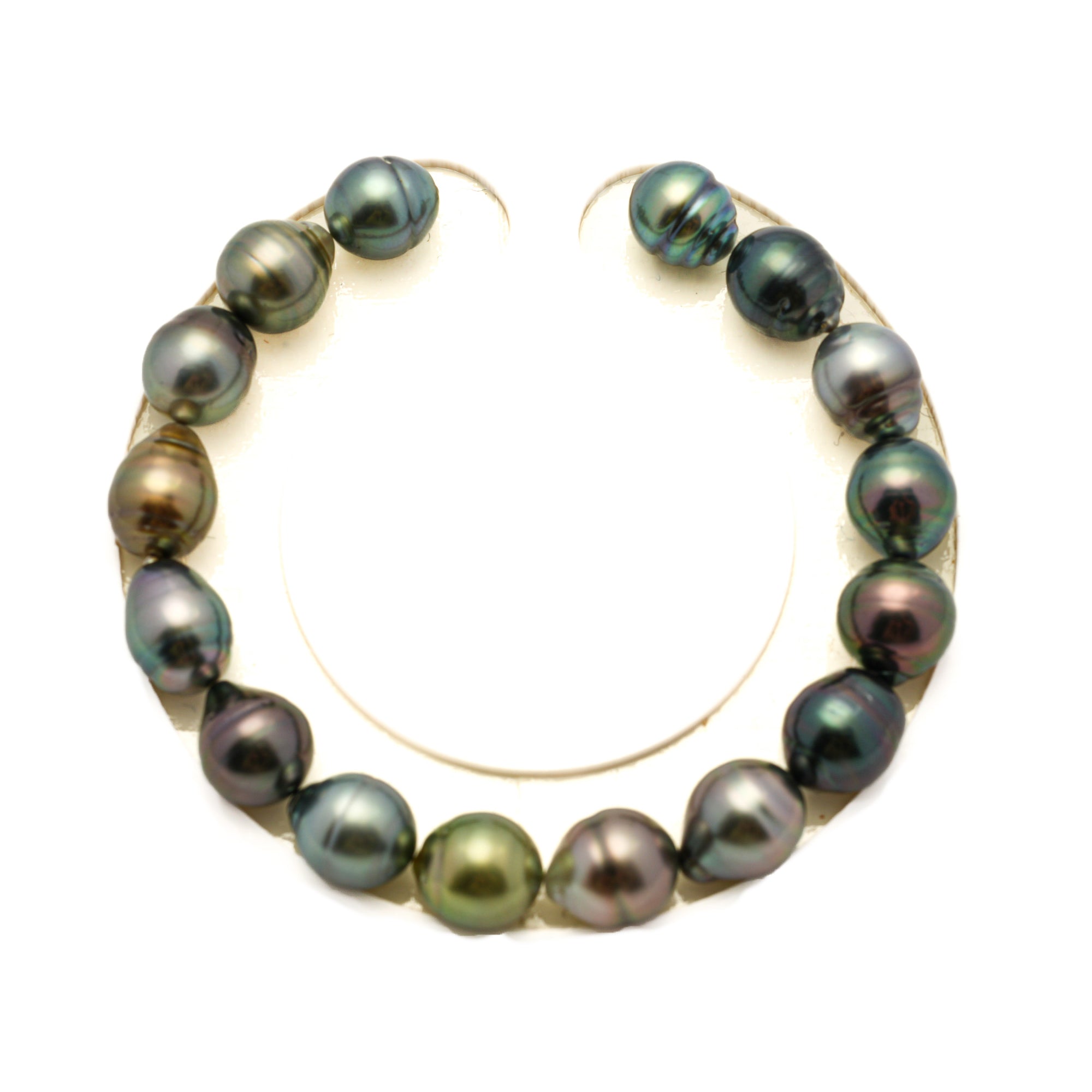 16pcs "Mid Luster" Multicolor 8-10mm - SB/CL AAA/AA Quality Tahitian Pearl Bracelet BR2521 LP4