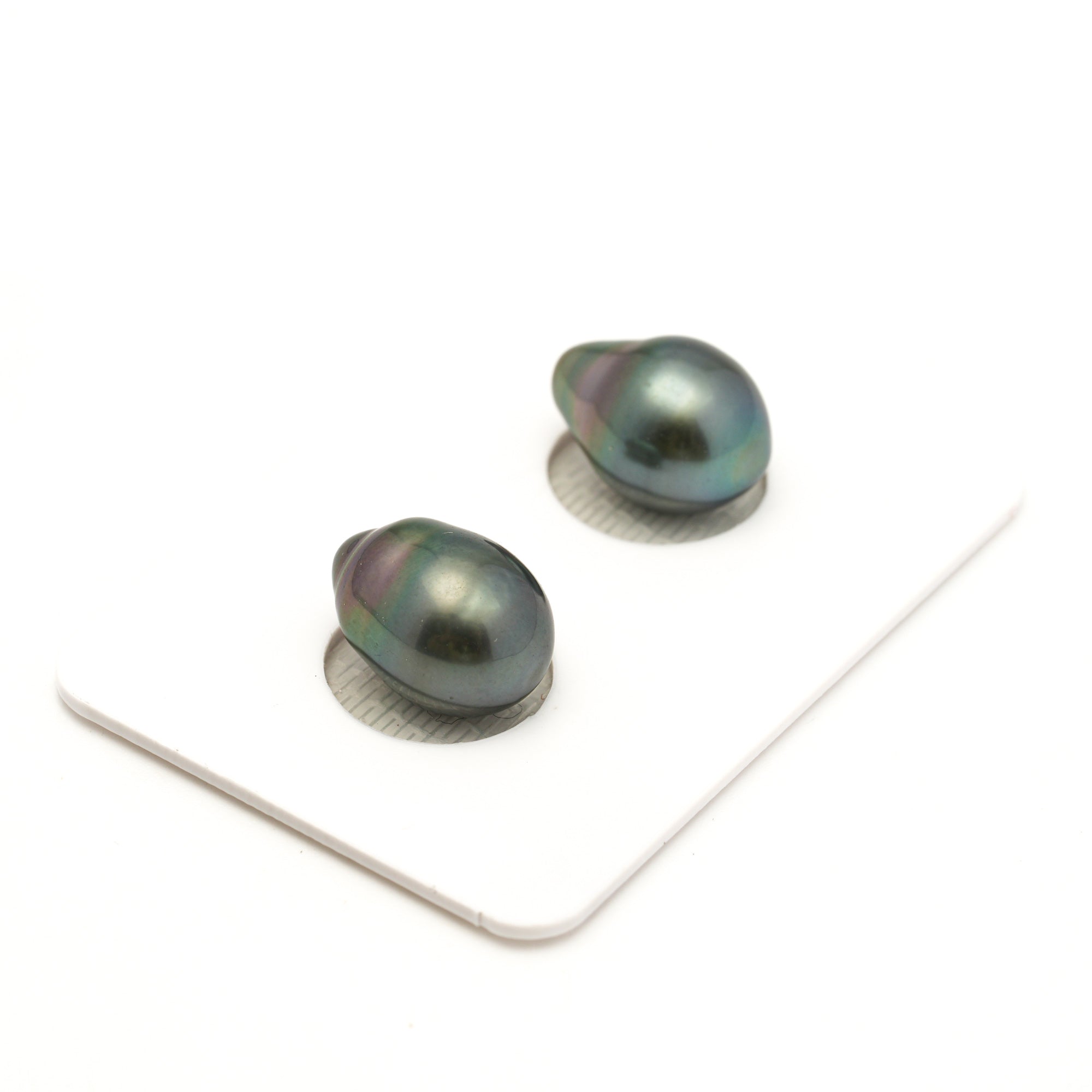 2pcs "Mid Luster" Green 9.6-9.7mm - SB TOP/AAA Quality Tahitian Pearl Single ER1945 LP4