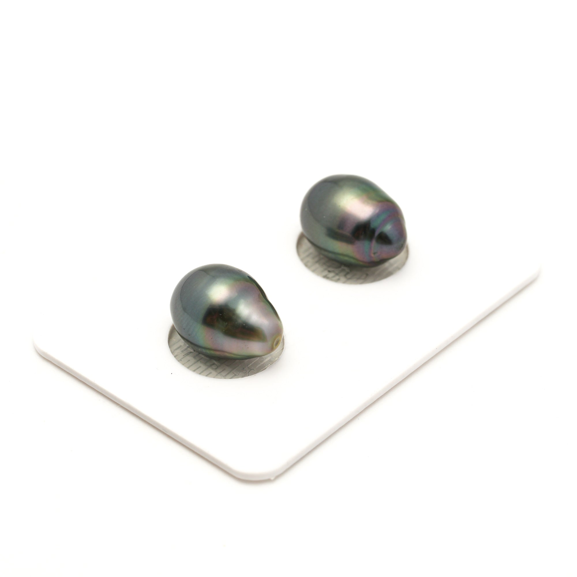 2pcs "Mid Luster" Green 9.6-9.7mm - SB TOP/AAA Quality Tahitian Pearl Single ER1945 LP4
