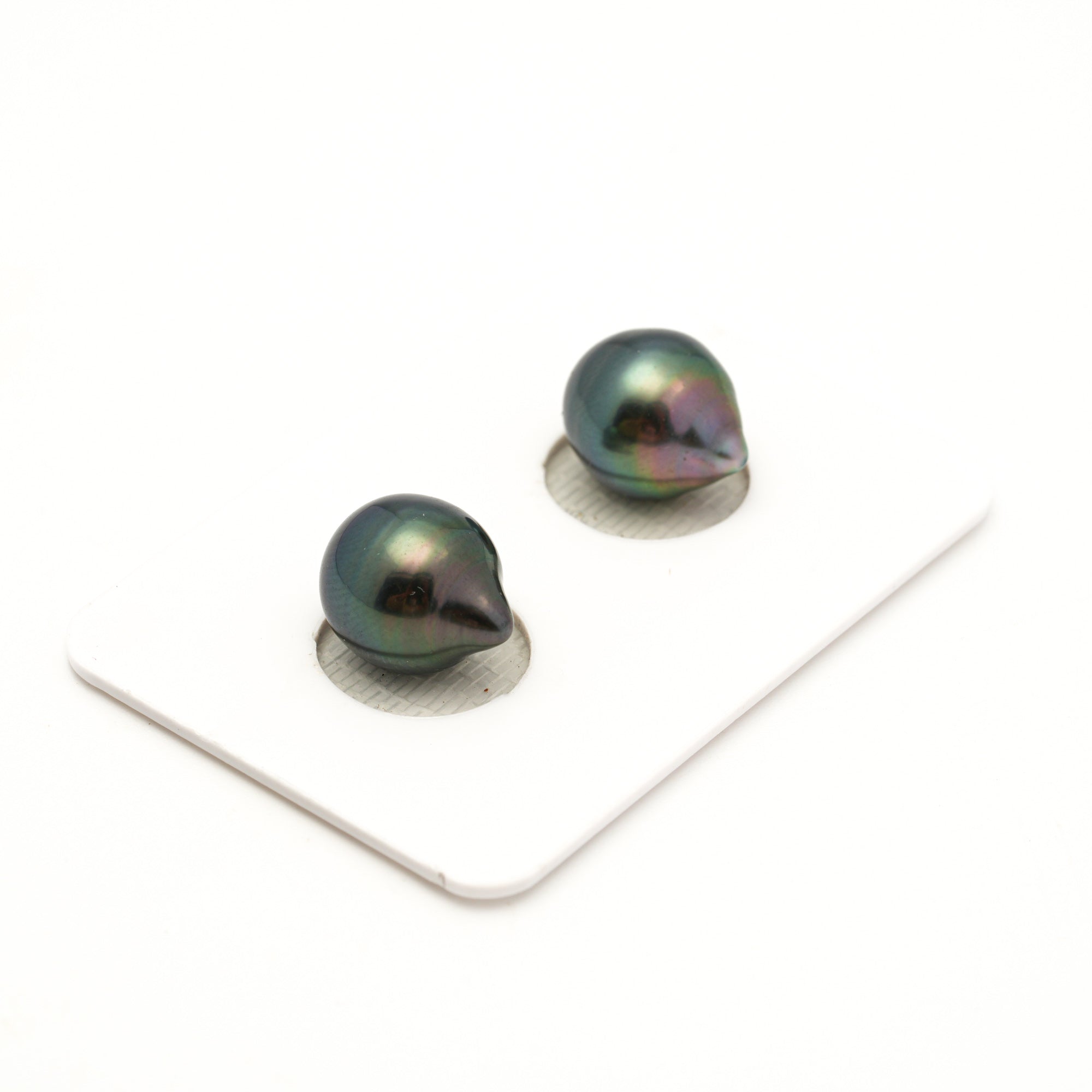 2pcs "Mid Luster" Green 10.2mm - SB/DR AAA Quality Tahitian Pearl Pair ER1946 LP4