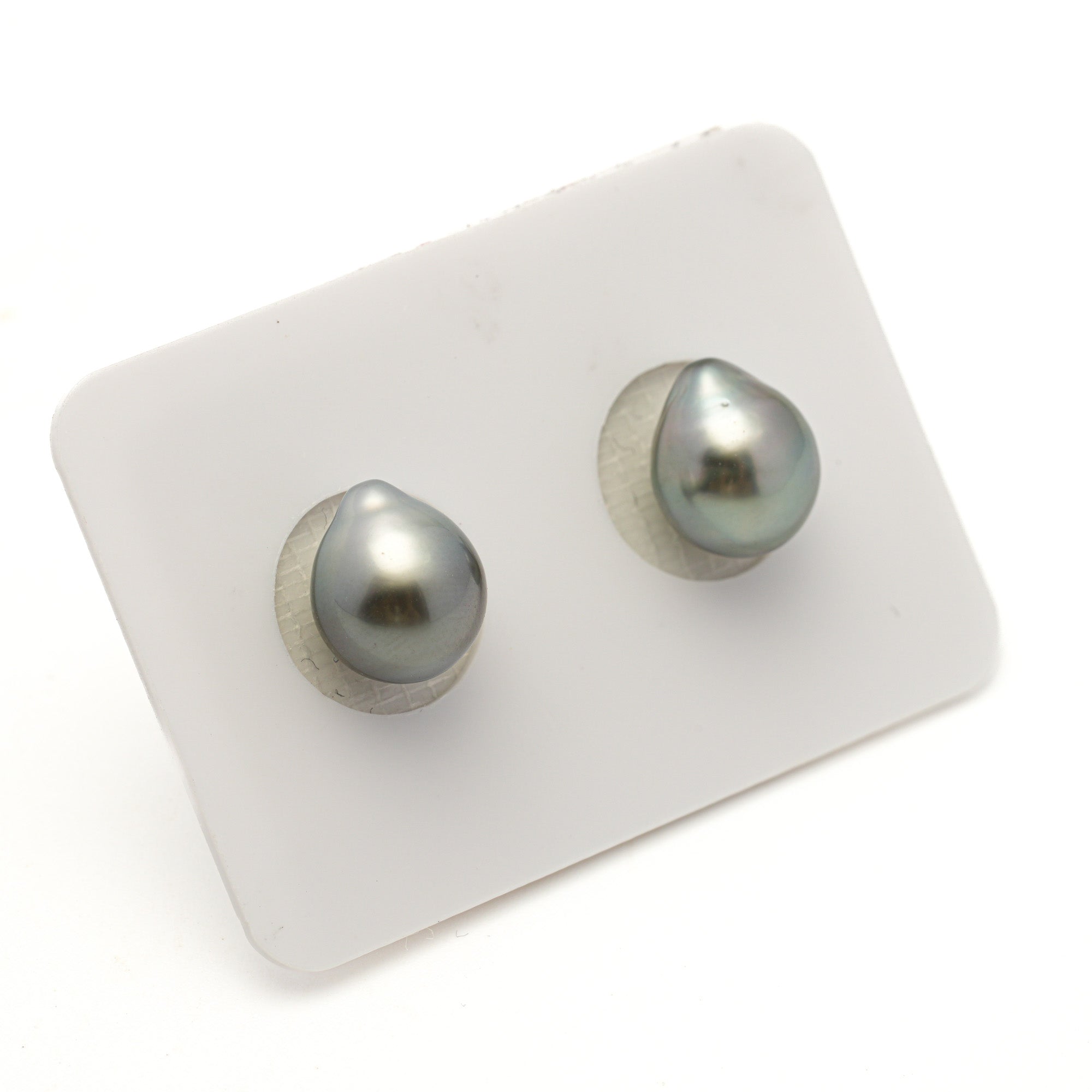 2pcs "Mid Luster" GREEN 9.2-9.3mm - SB AAA Quality Tahitian Pearl Pair ER1947 LP4