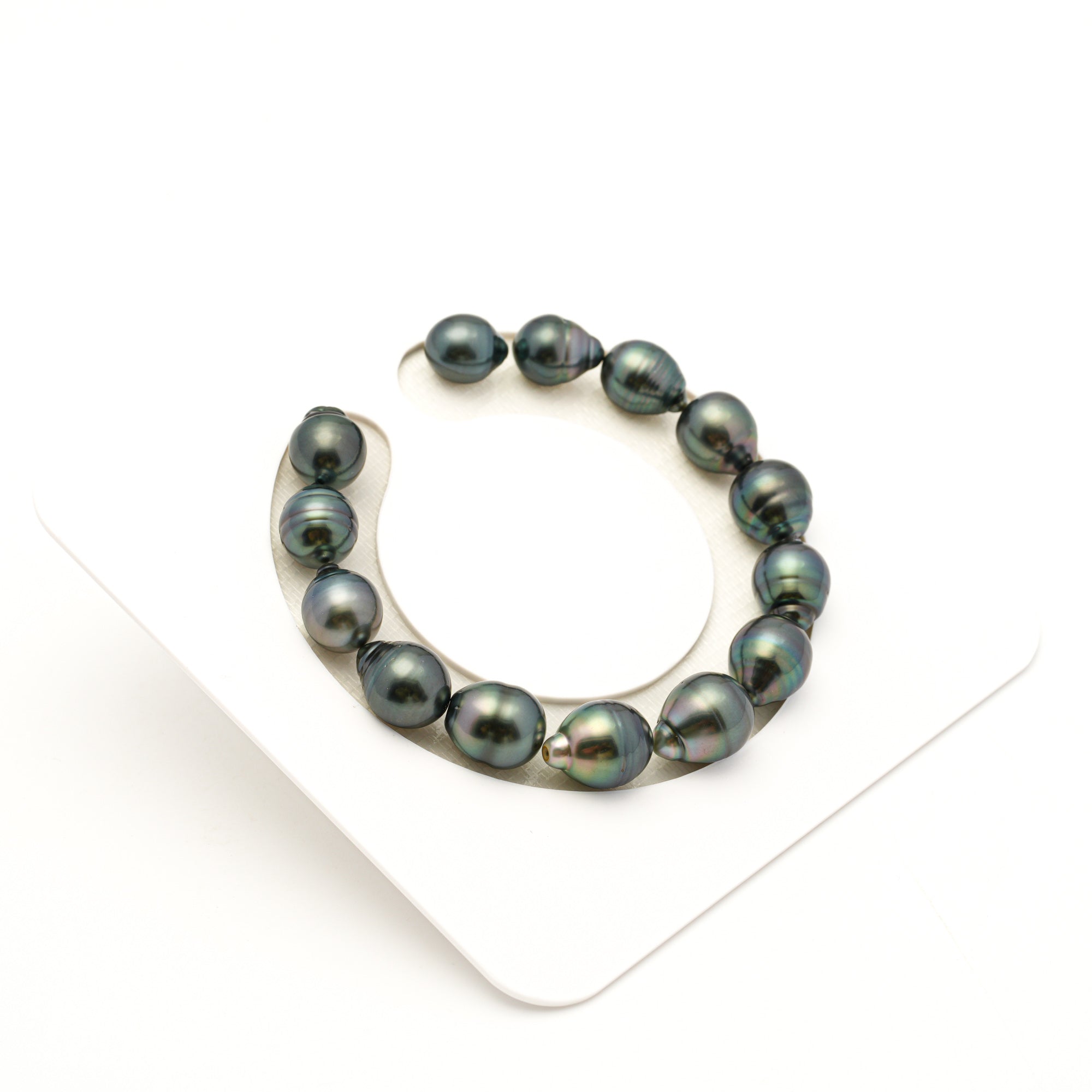 14pcs "Mid Luster" blue 9-11mm - SB AAA Quality Tahitian Pearl Bracelet BR2522 LP4