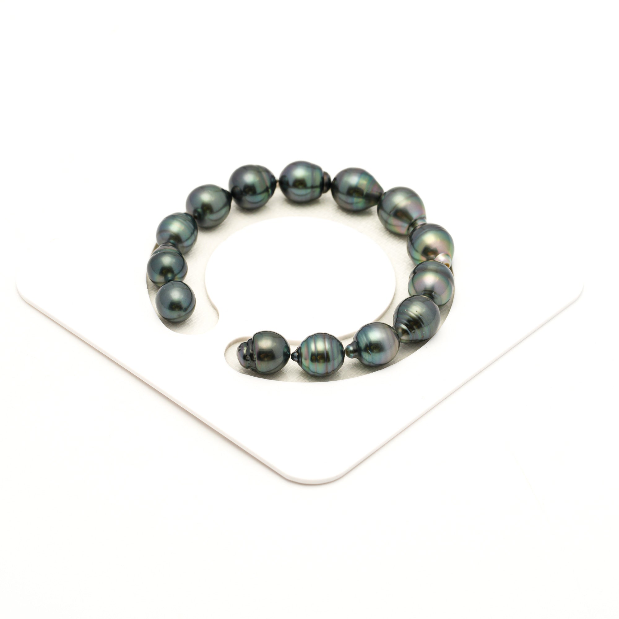 14pcs "Mid Luster" blue 9-11mm - SB AAA Quality Tahitian Pearl Bracelet BR2522 LP4