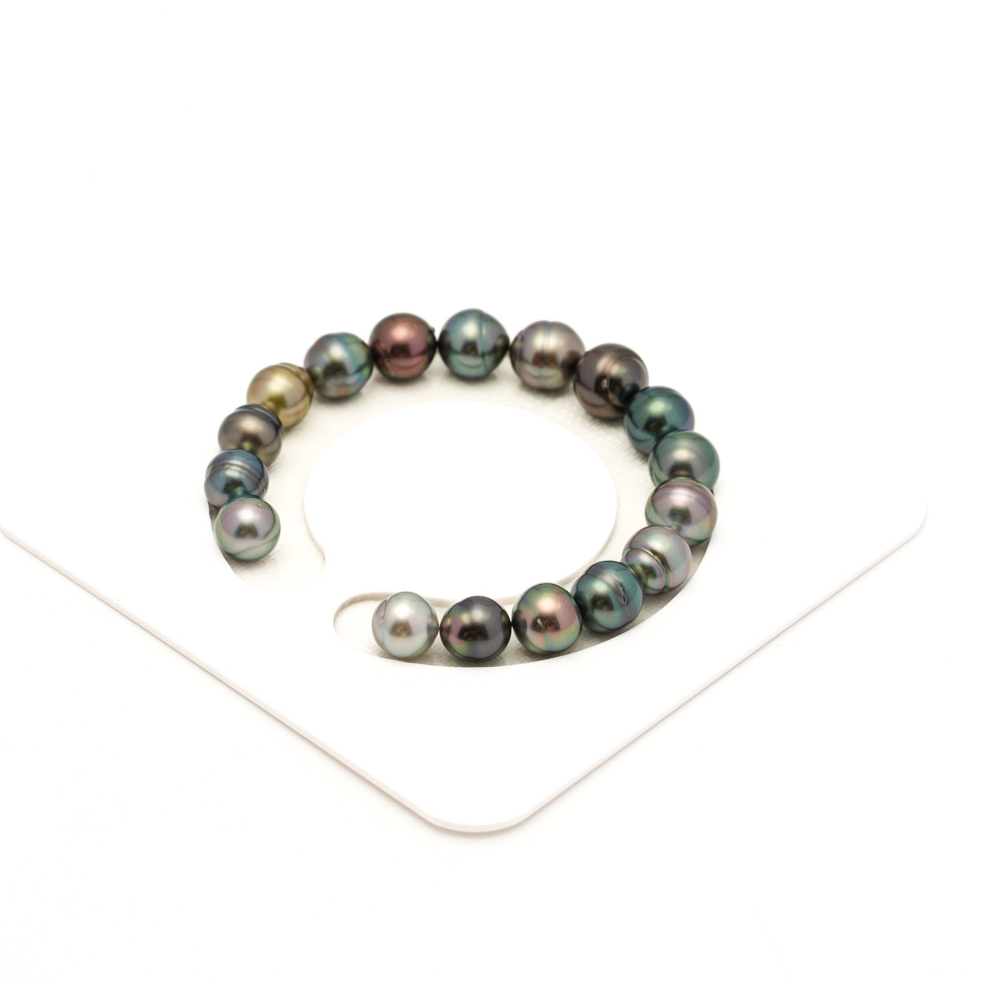 17pcs "Mid Luster" Multicolor 9-11mm - SB AAA Quality Tahitian Pearl Bracelet BR2523 LP4