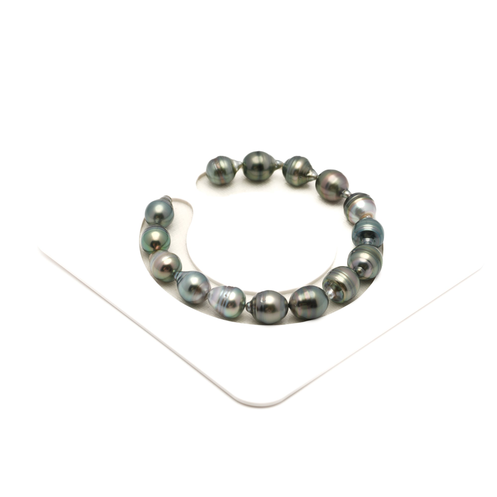 15pcs Light Green 8-10mm - SB/CL AAA/AA Quality Tahitian Pearl Bracelet BR2528 LP4