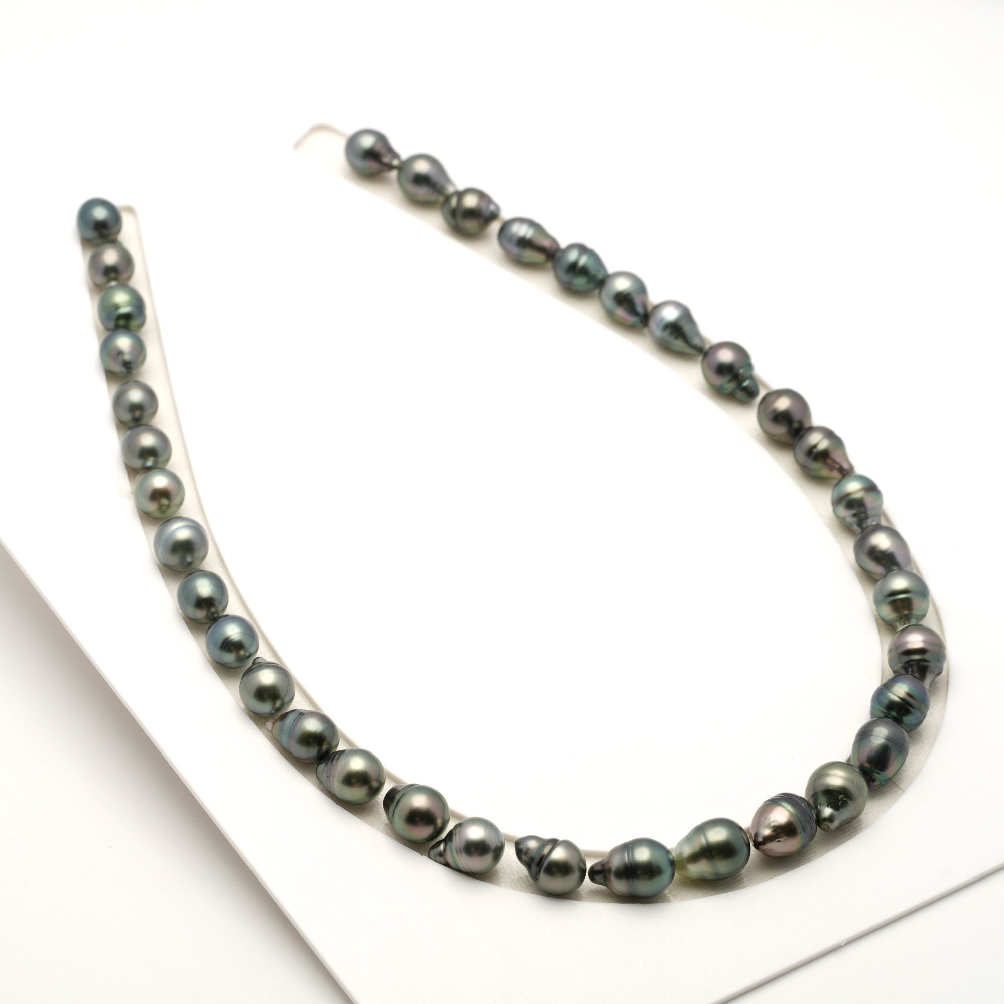 36pcs Green Mix 8-10mm - SB/CL AAA/AA Quality Tahitian Pearl Necklace NL1799 LP4