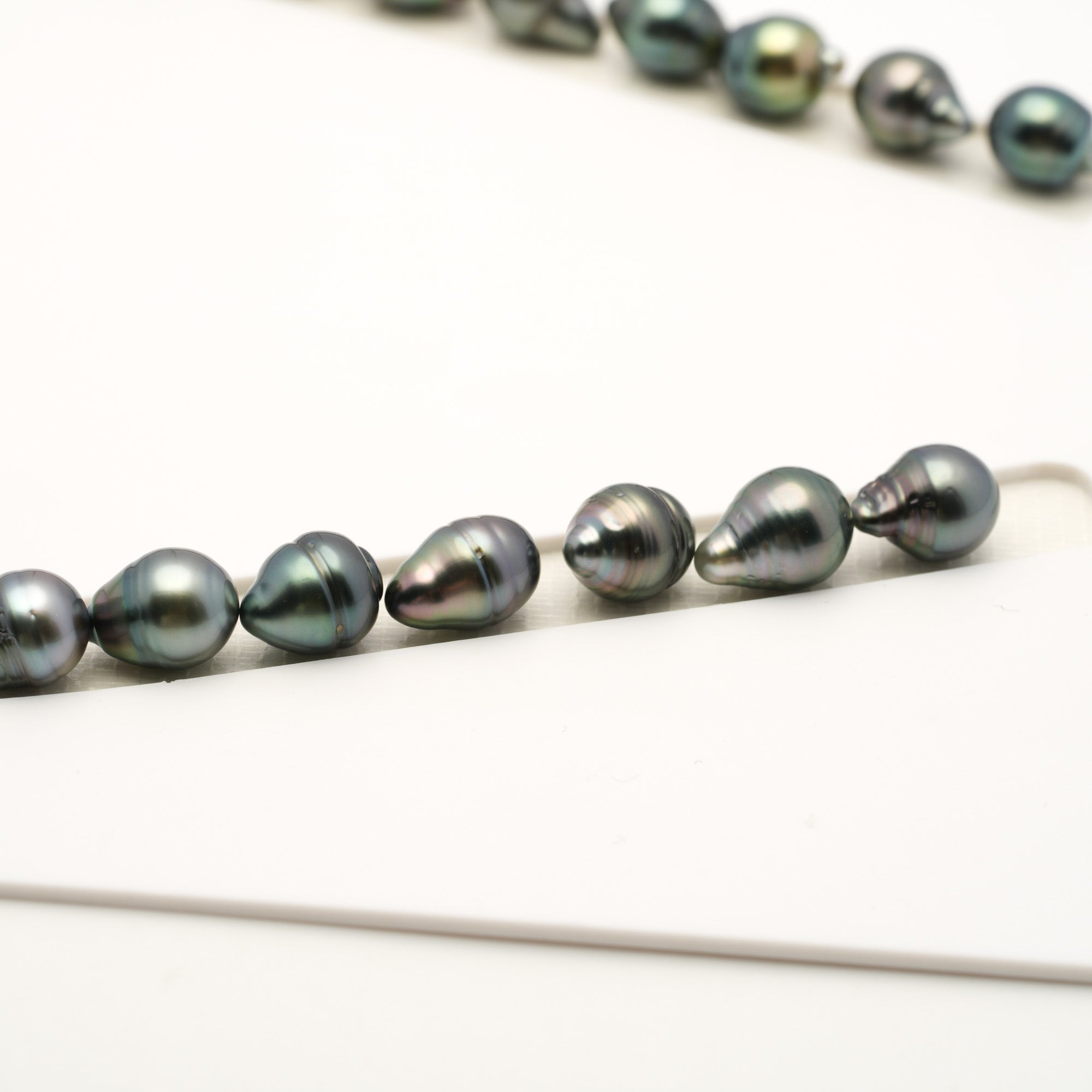 36pcs Green Mix 8-10mm - SB/CL AAA/AA Quality Tahitian Pearl Necklace NL1799 LP4