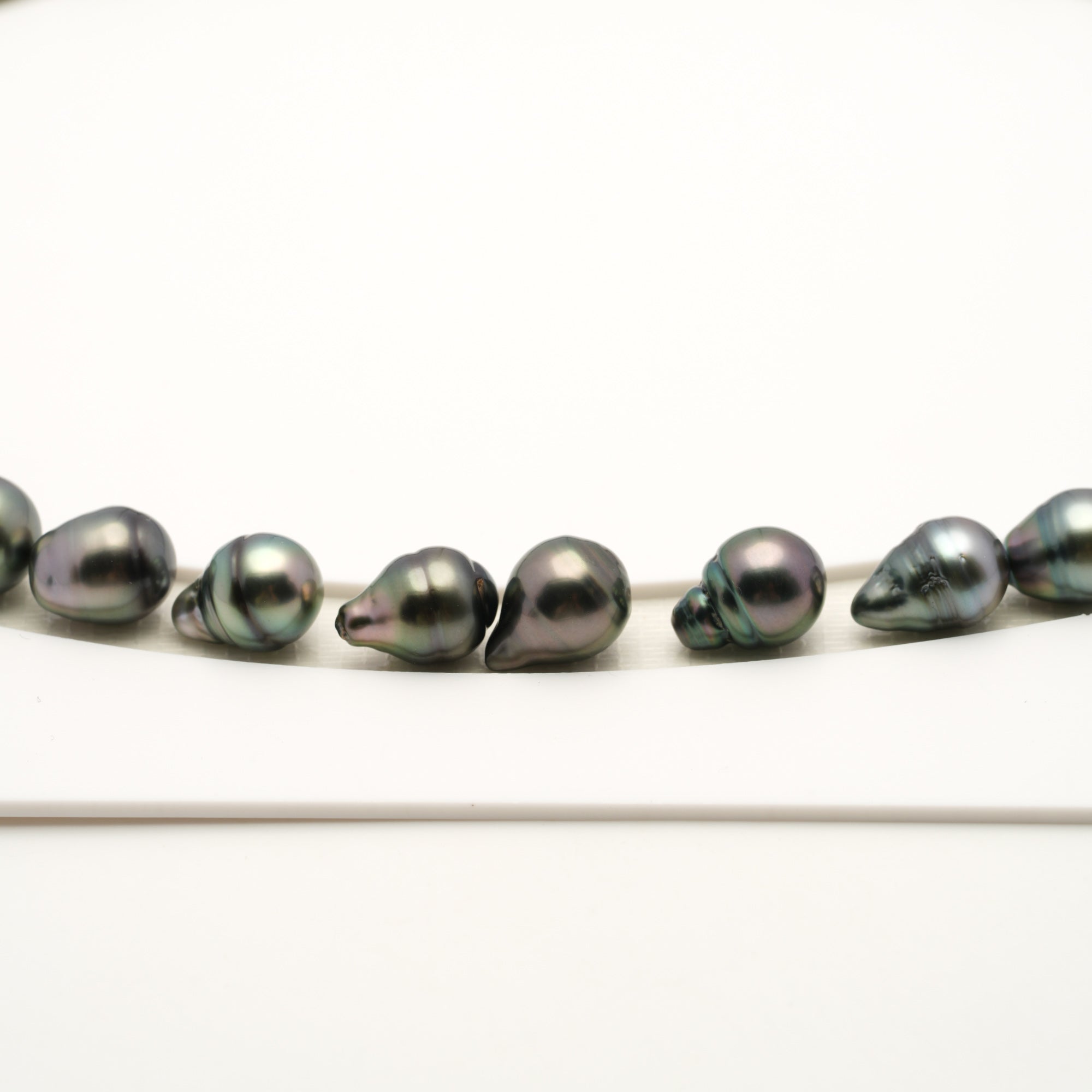 36pcs Green Mix 8-10mm - SB/CL AAA/AA Quality Tahitian Pearl Necklace NL1799 LP4
