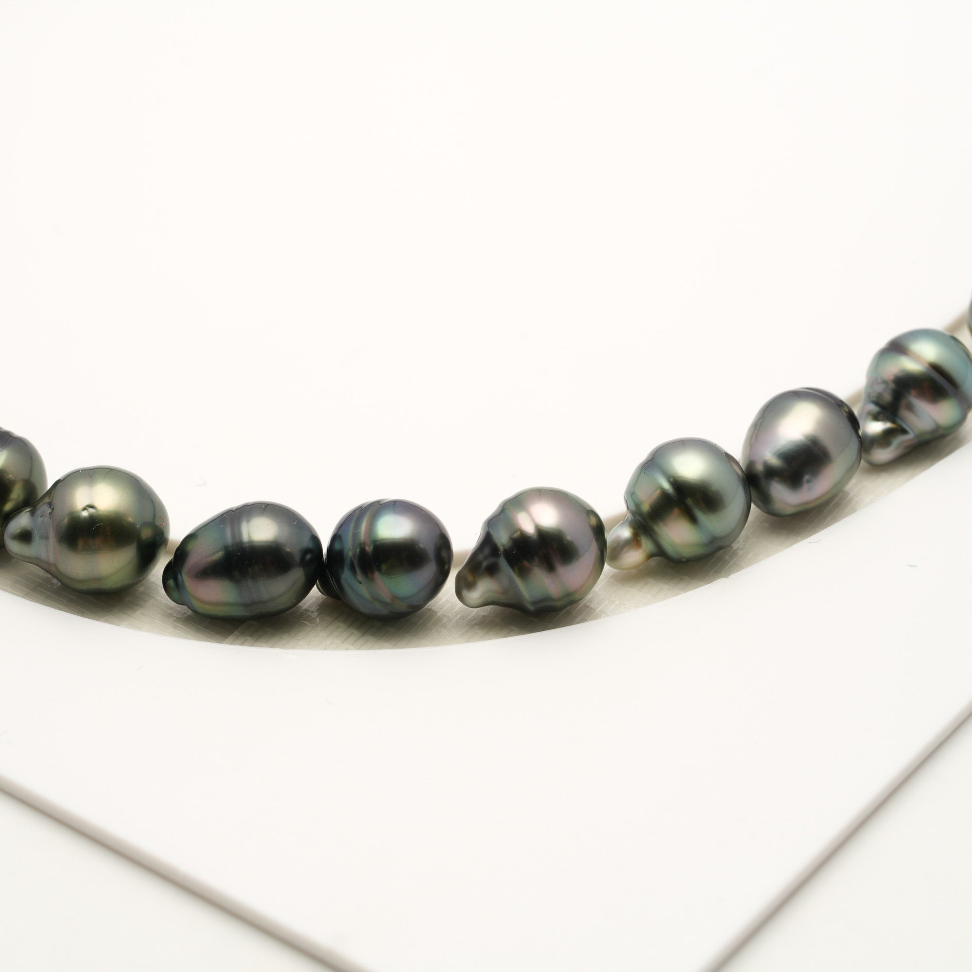 36pcs Green Mix 8-10mm - SB/CL AAA/AA Quality Tahitian Pearl Necklace NL1799 LP4