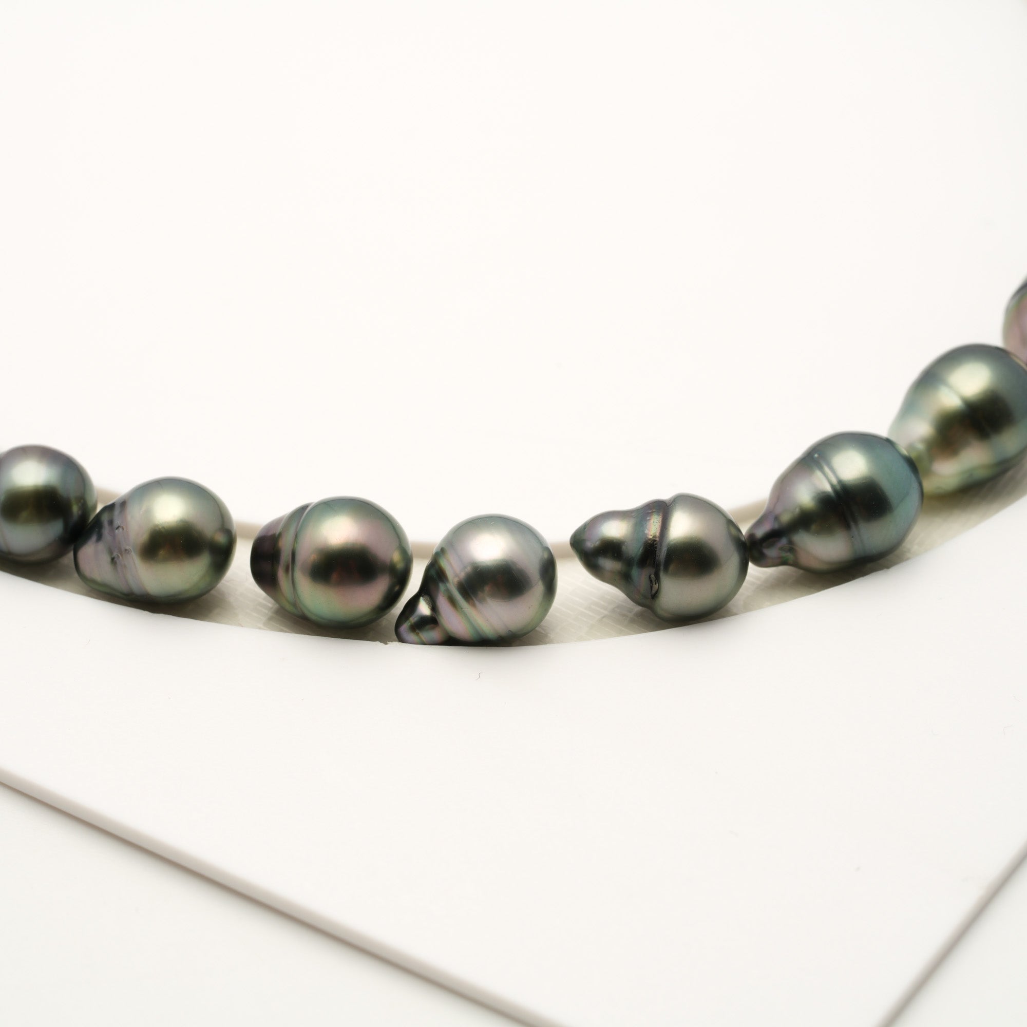 36pcs Green Mix 8-10mm - SB/CL AAA/AA Quality Tahitian Pearl Necklace NL1799 LP4