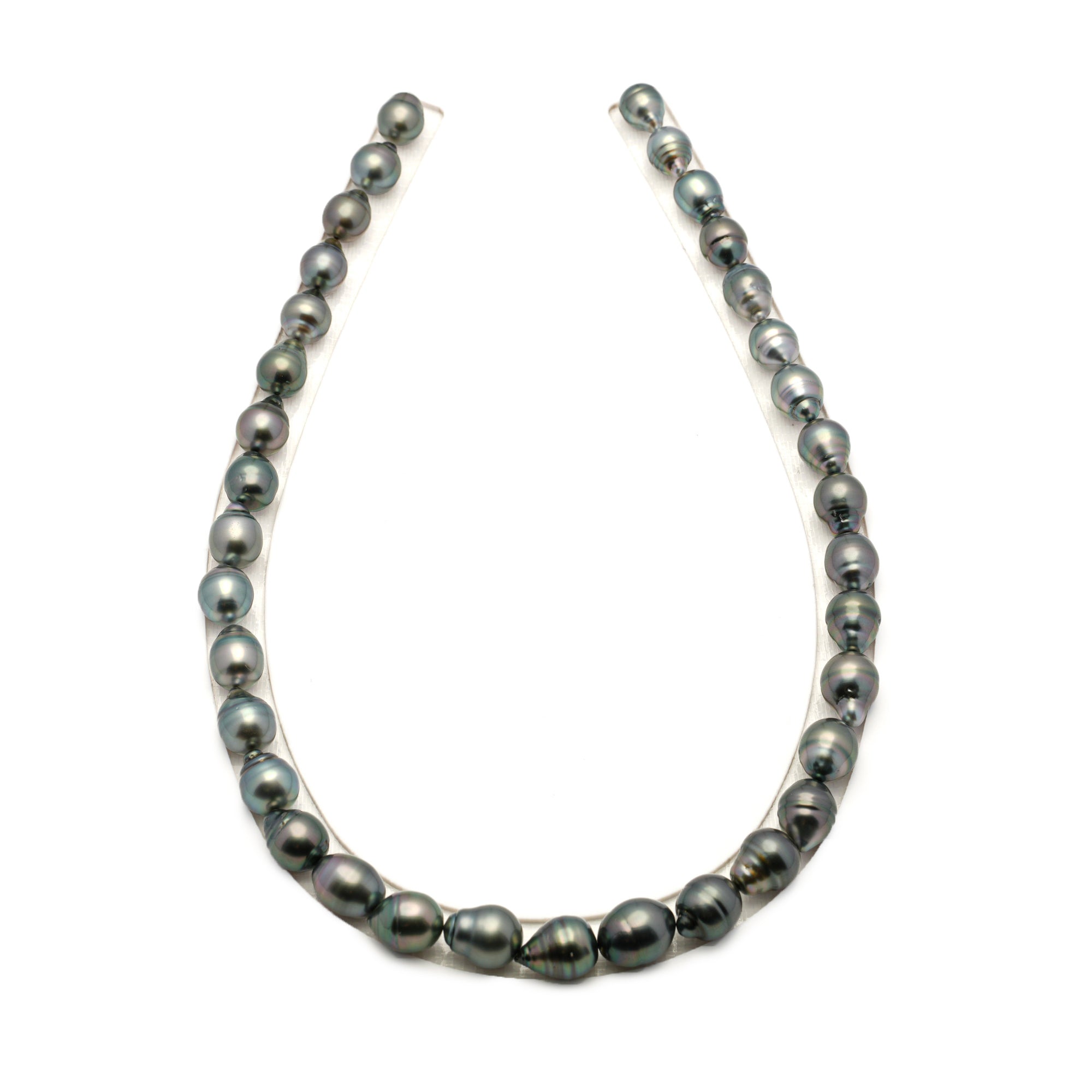 35pcs Light Green 8-11mm - SB/CL AAA Quality Tahitian Pearl Necklace NL1793 LP4