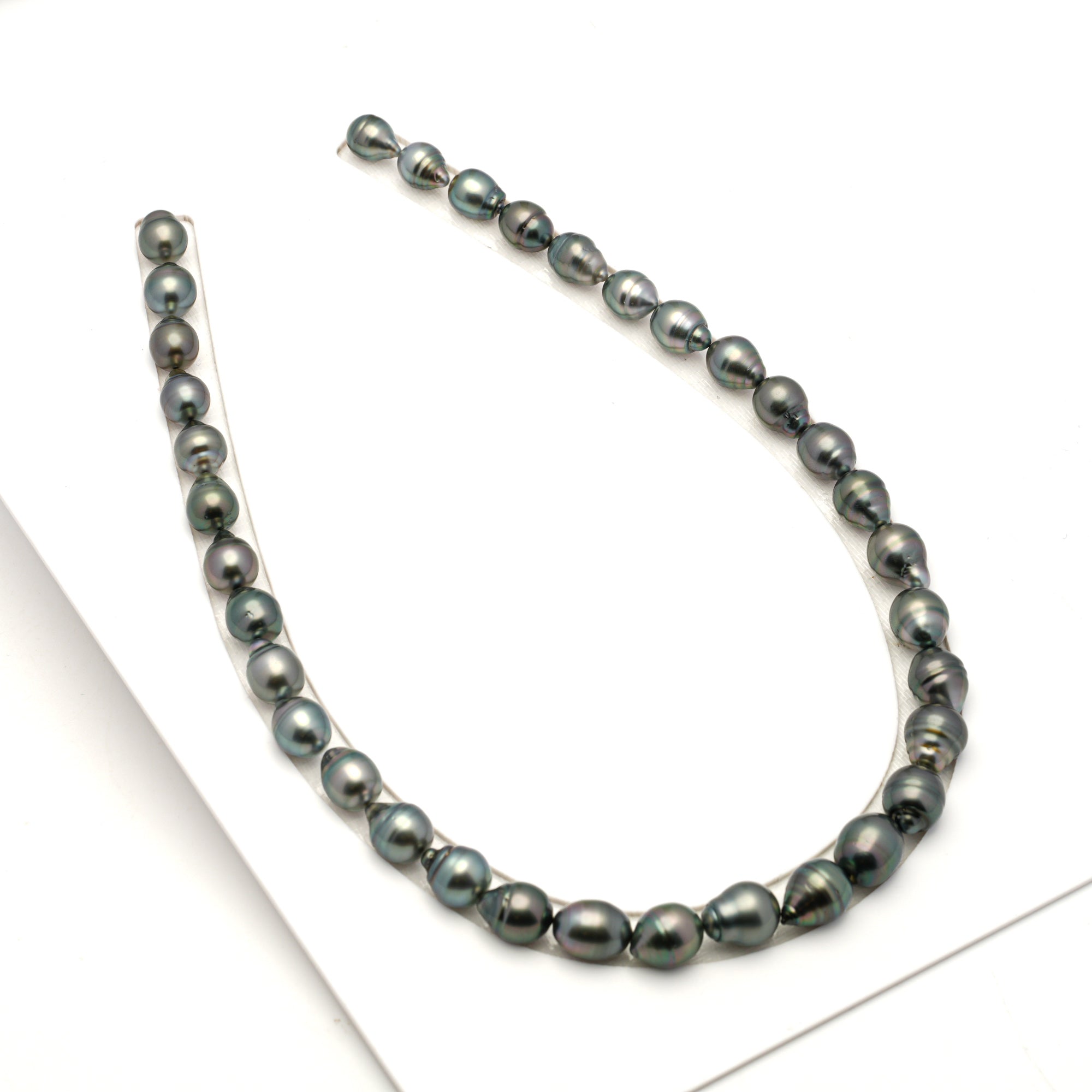 35pcs Light Green 8-11mm - SB/CL AAA Quality Tahitian Pearl Necklace NL1793 LP4