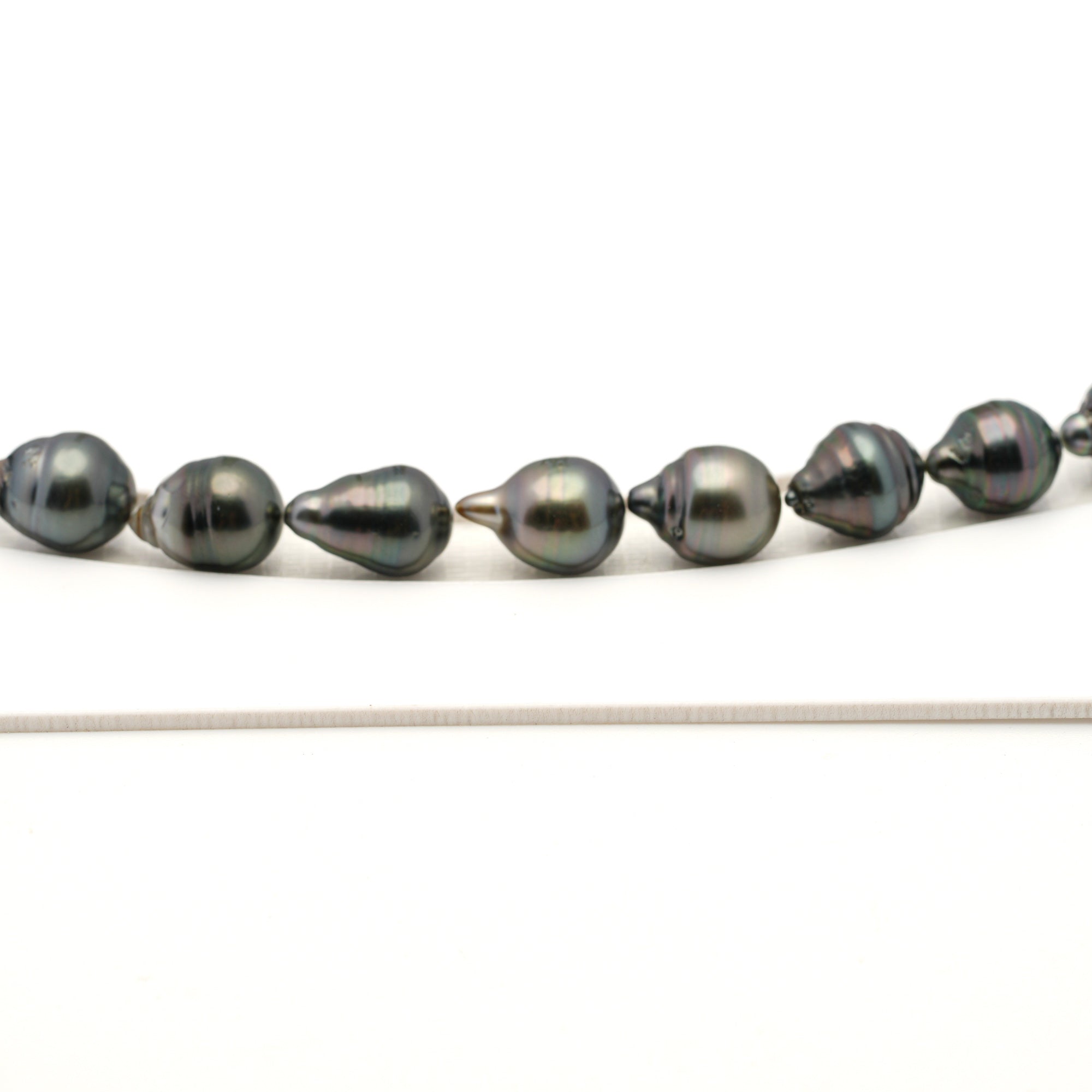 36pcs Green 8-10mm - SB/CL AAA/AA Quality Tahitian Pearl Necklace NL1796 LP4