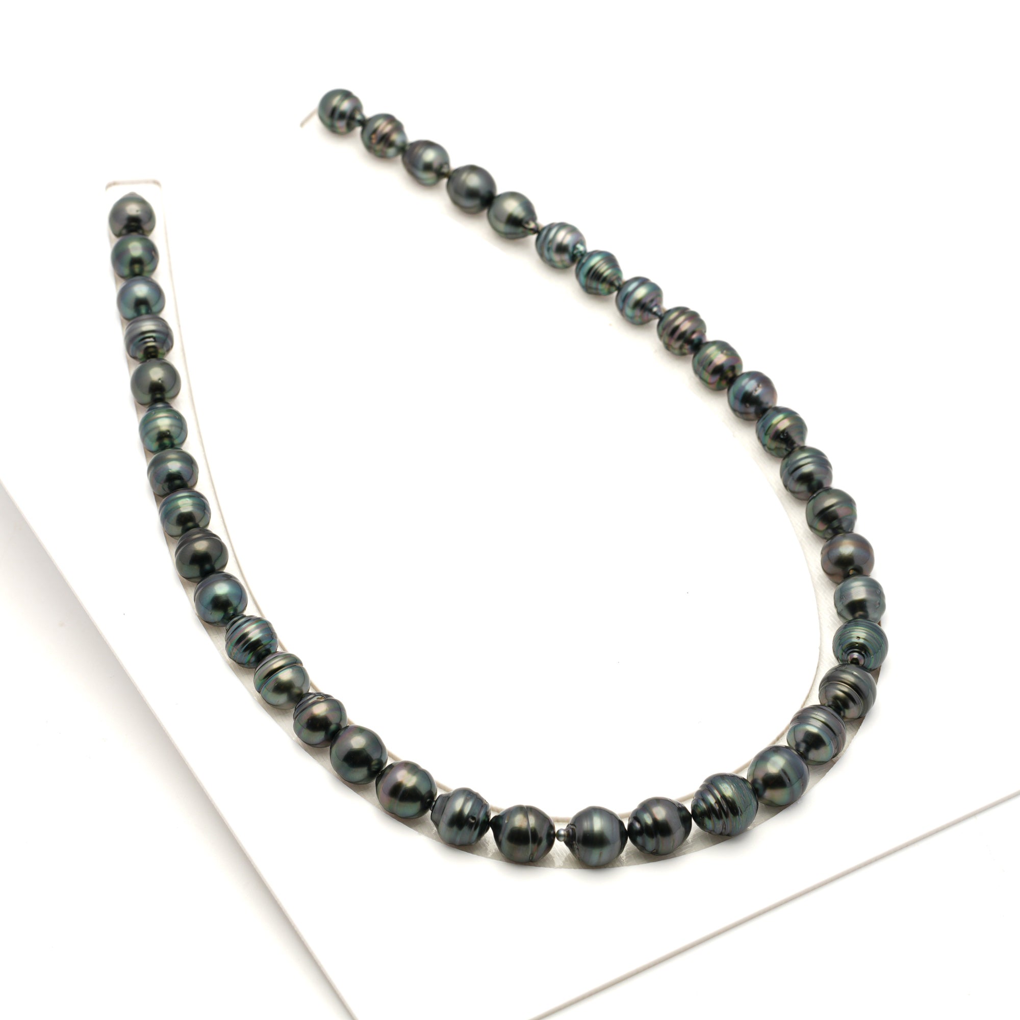 40pcs Dark Green 8-11mm - CL AAA/AA Quality Tahitian Pearl Necklace NL1794 LP4