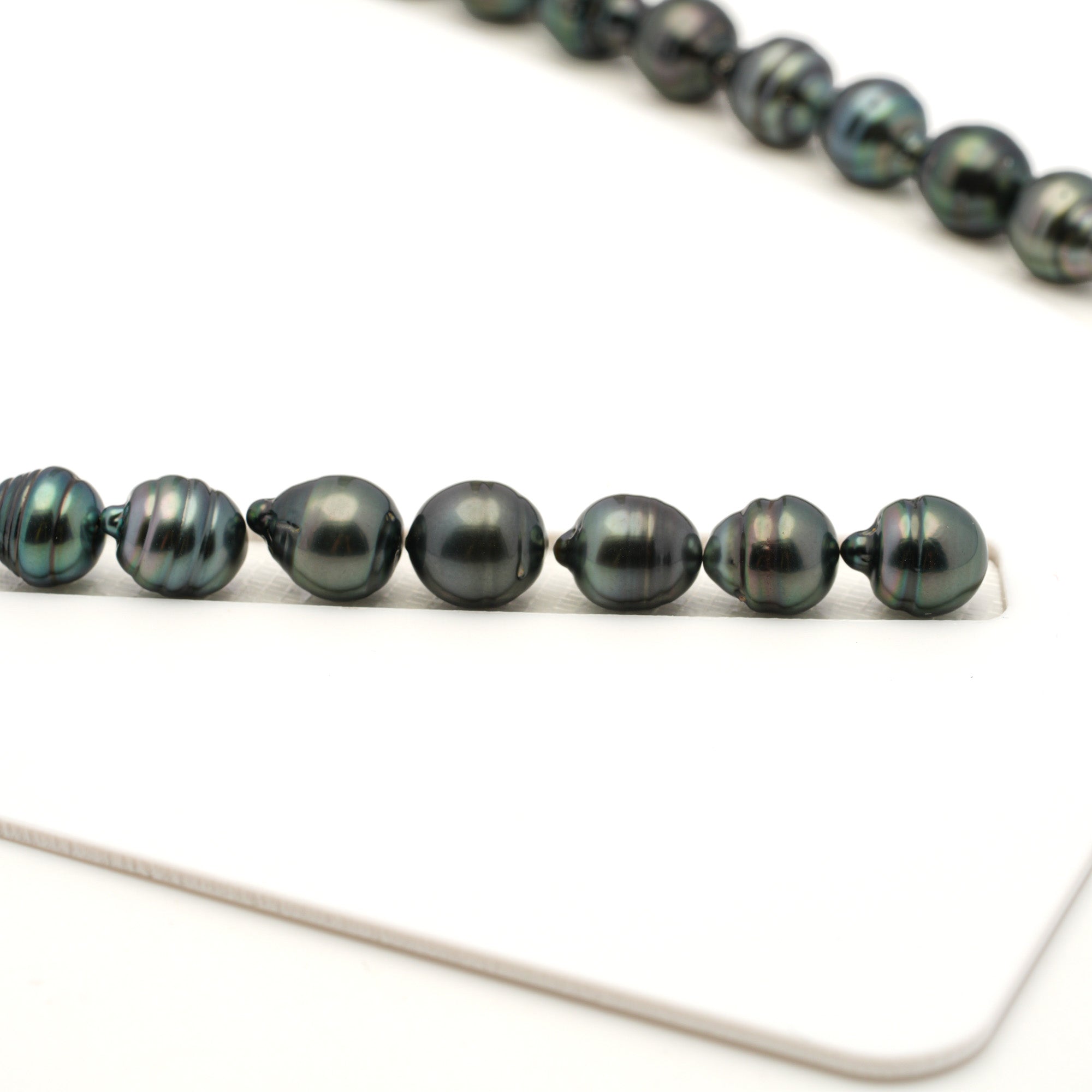 40pcs Dark Green 8-11mm - CL AAA/AA Quality Tahitian Pearl Necklace NL1794 LP4